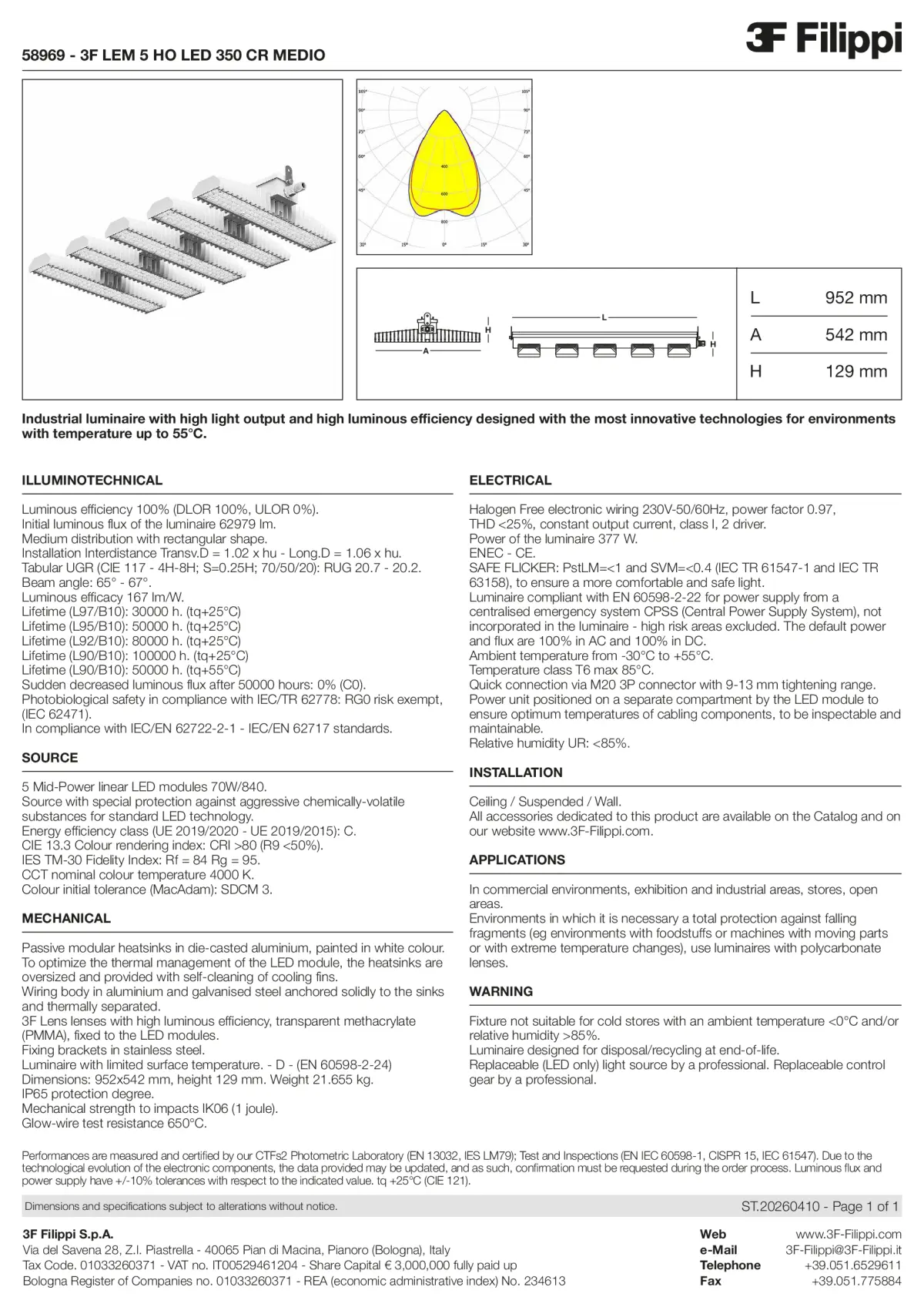 58969 - 3F LEM 5 HO LED 350 CR MEDIO - Datasheet - en