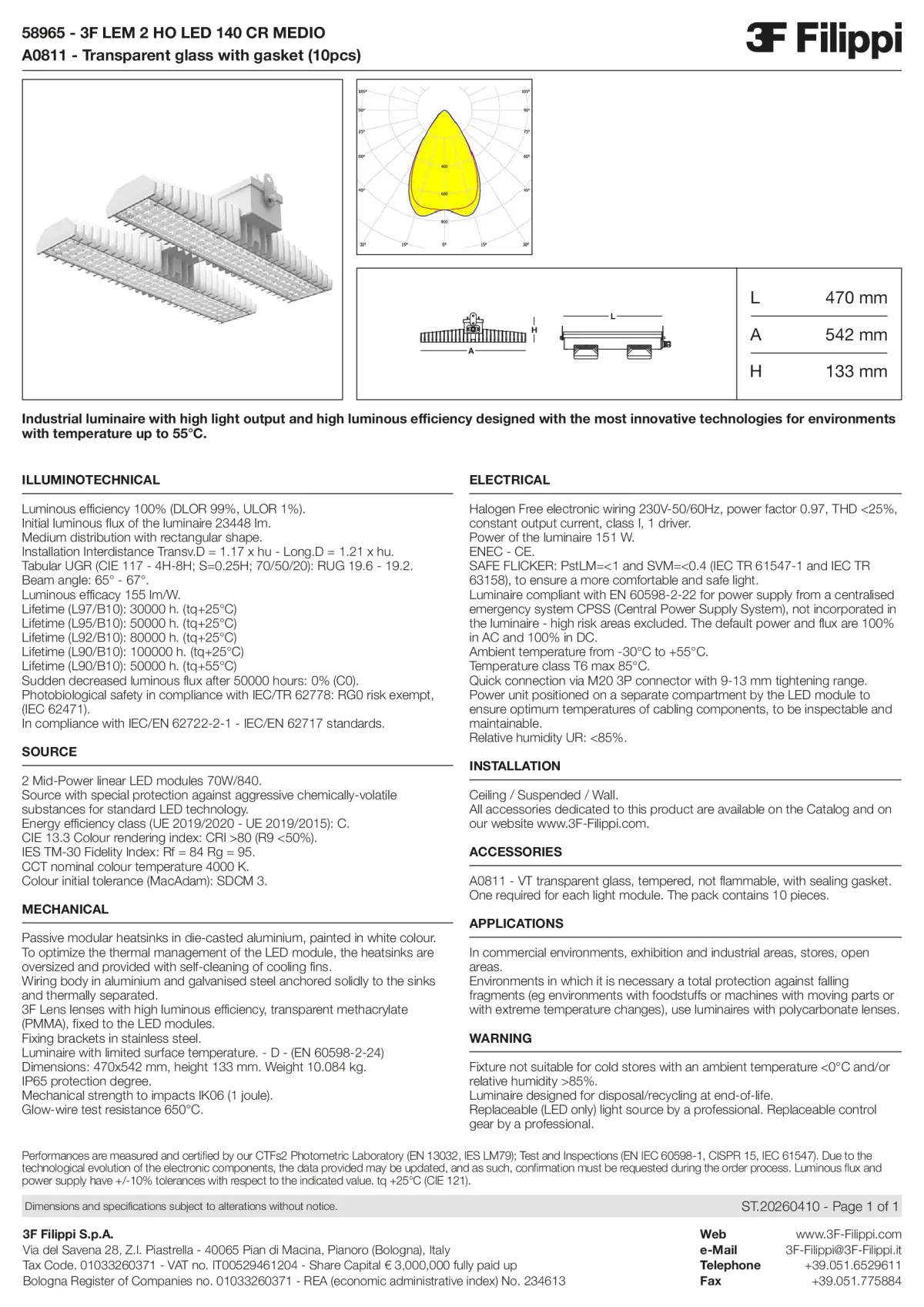 58965+A0811 - 3F LEM 2 HO LED 140 CR MEDIO + VT - Datasheet - en