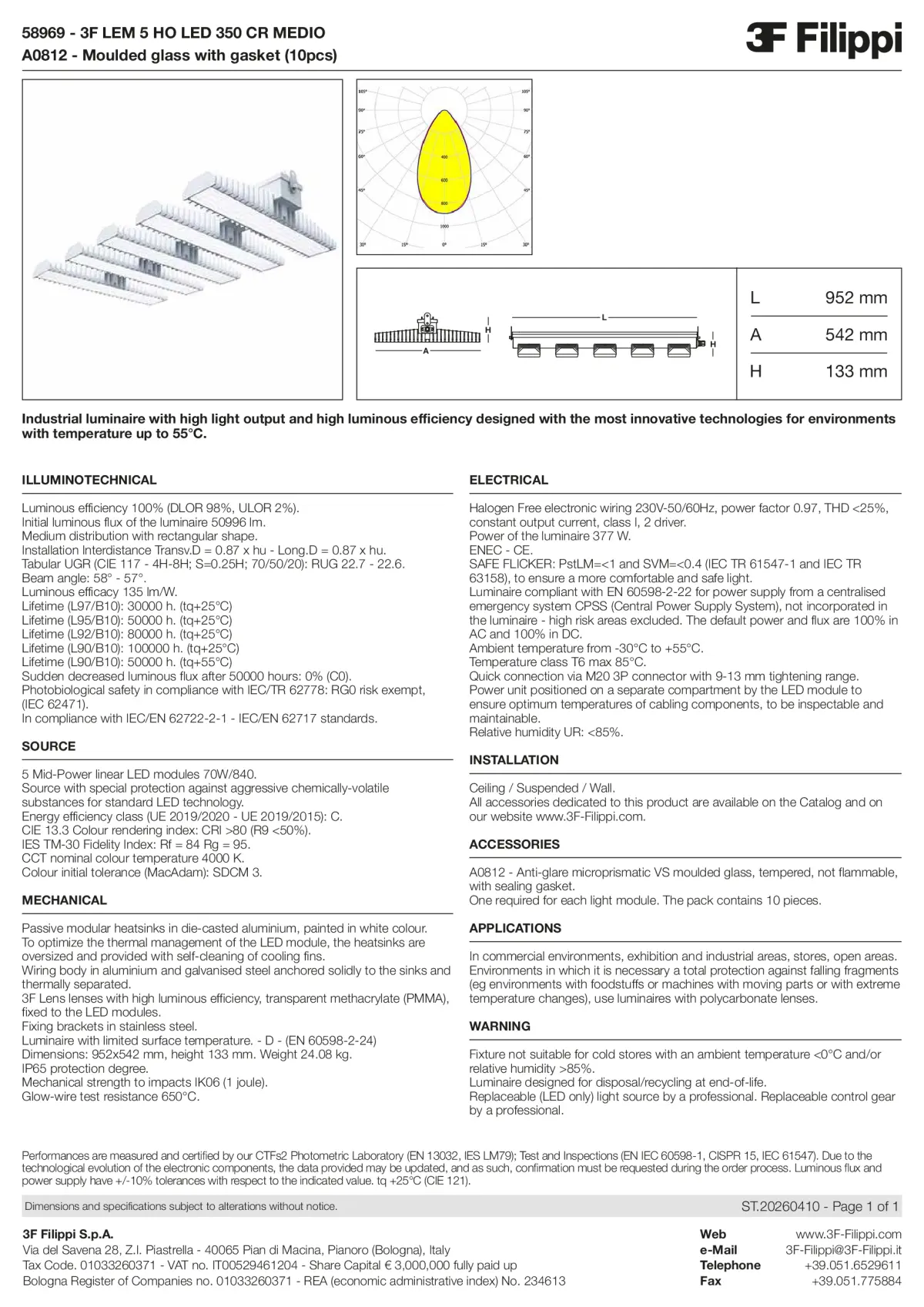 58969+A0812 - 3F LEM 5 HO LED 350 CR MEDIO + VS - Datasheet - en
