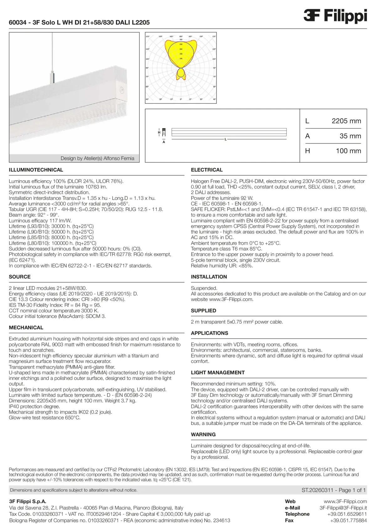 60034 - 3F Solo L WH DI 21+58-830 DALI L2205 - Datasheet - en