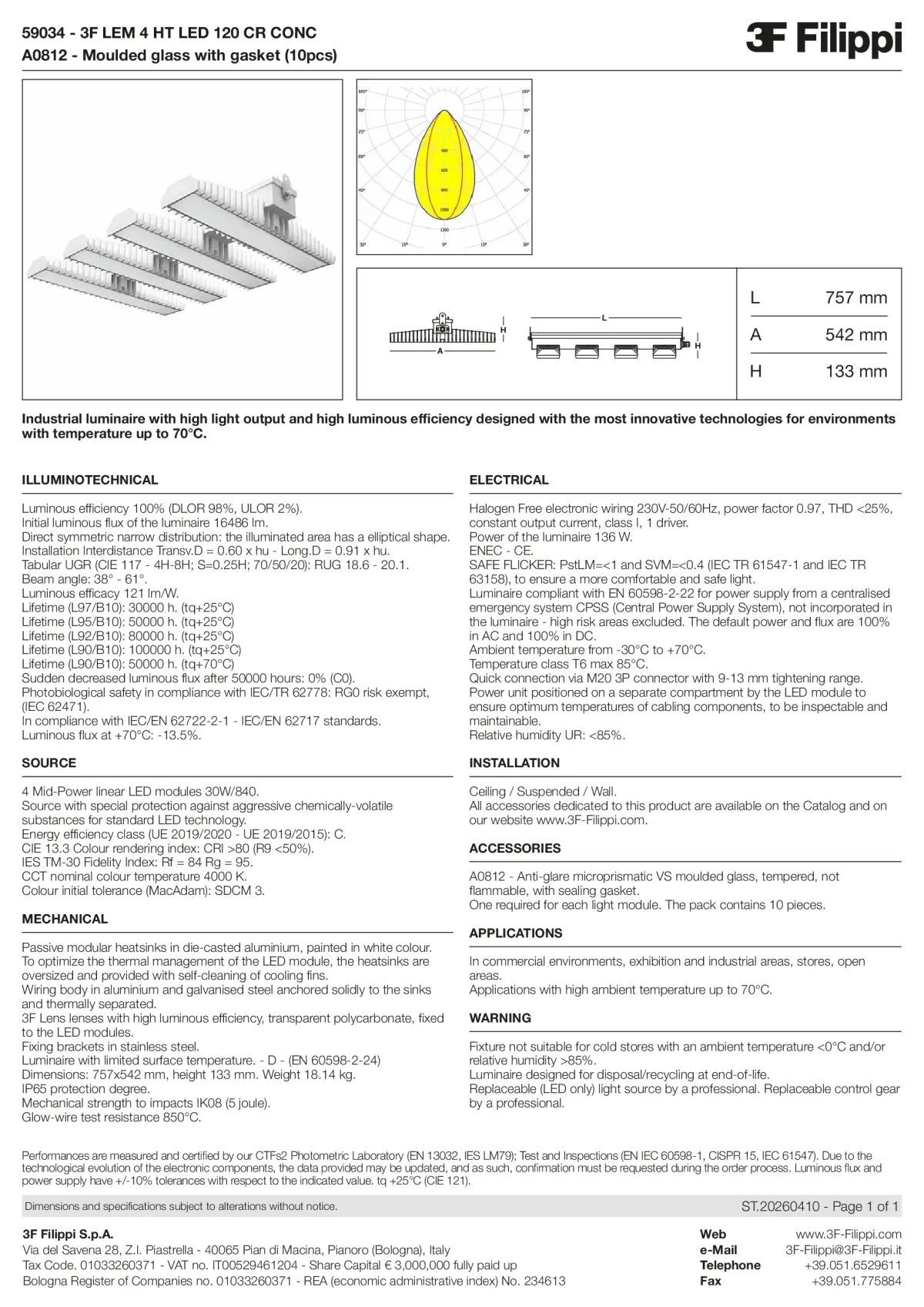 59034+A0812 - 3F LEM 4 HT LED 120 CR CONC + VS - Datasheet - en
