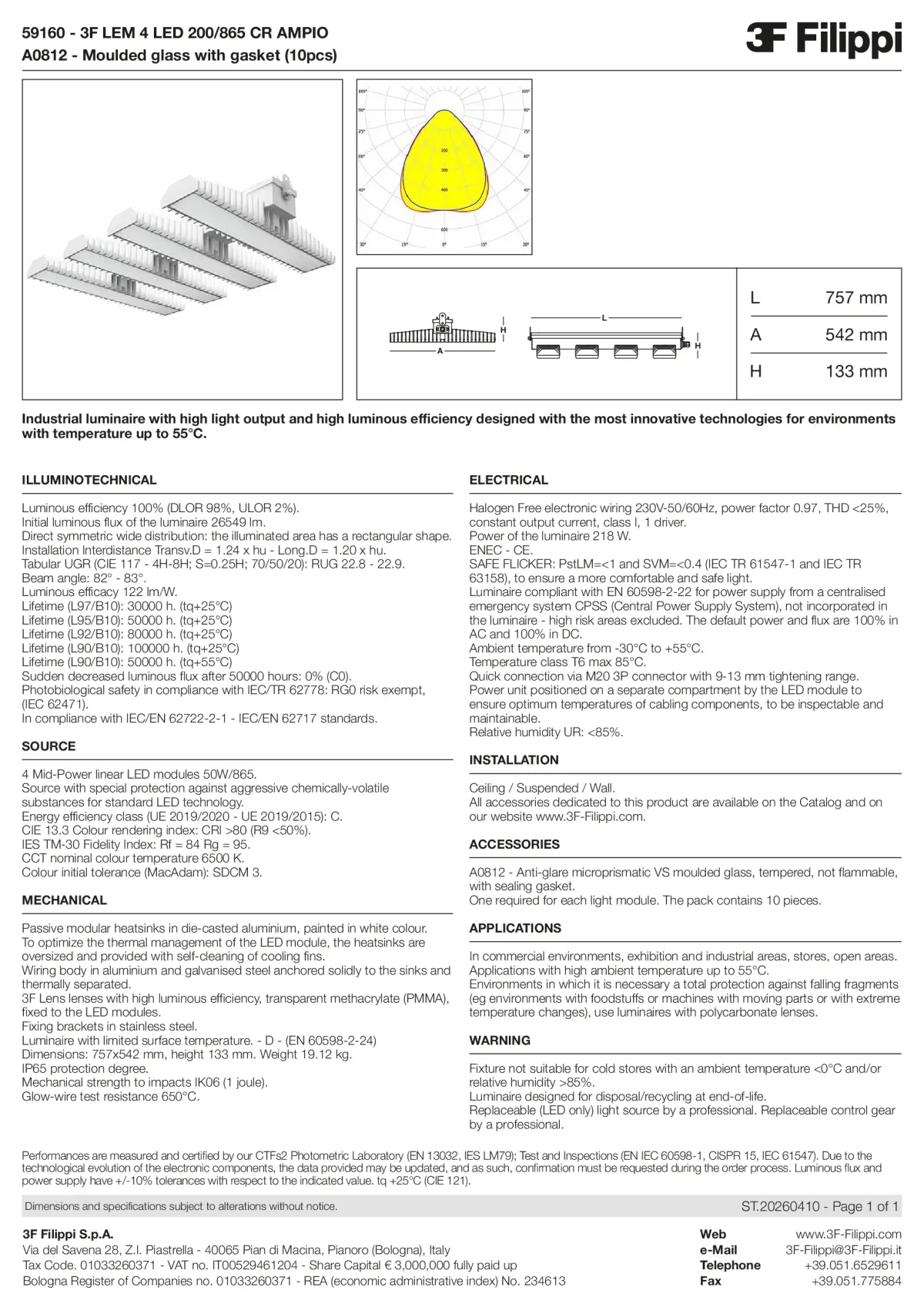 59160+A0812 - 3F LEM 4 LED 200-865 CR AMPIO + VS - Datasheet - en