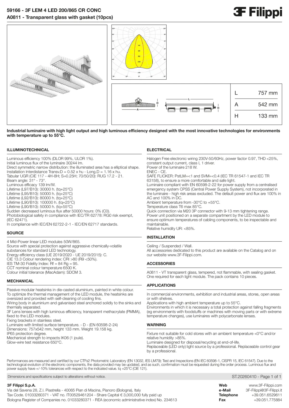 59166+A0811 - 3F LEM 4 LED 200-865 CR CONC + VT - Datasheet - en