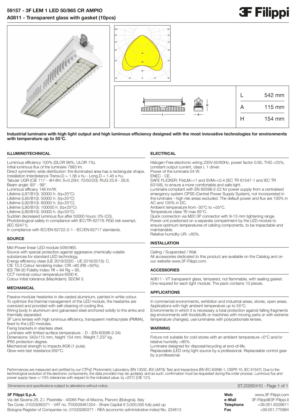 59157+A0811 - 3F LEM 1 LED 50-865 CR AMPIO + VT - Datasheet - en