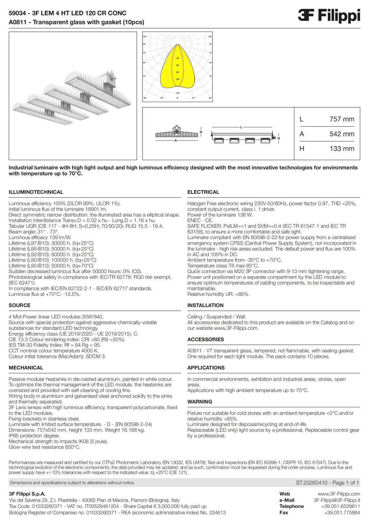 59034+A0811 - 3F LEM 4 HT LED 120 CR CONC + VT - Datasheet - en