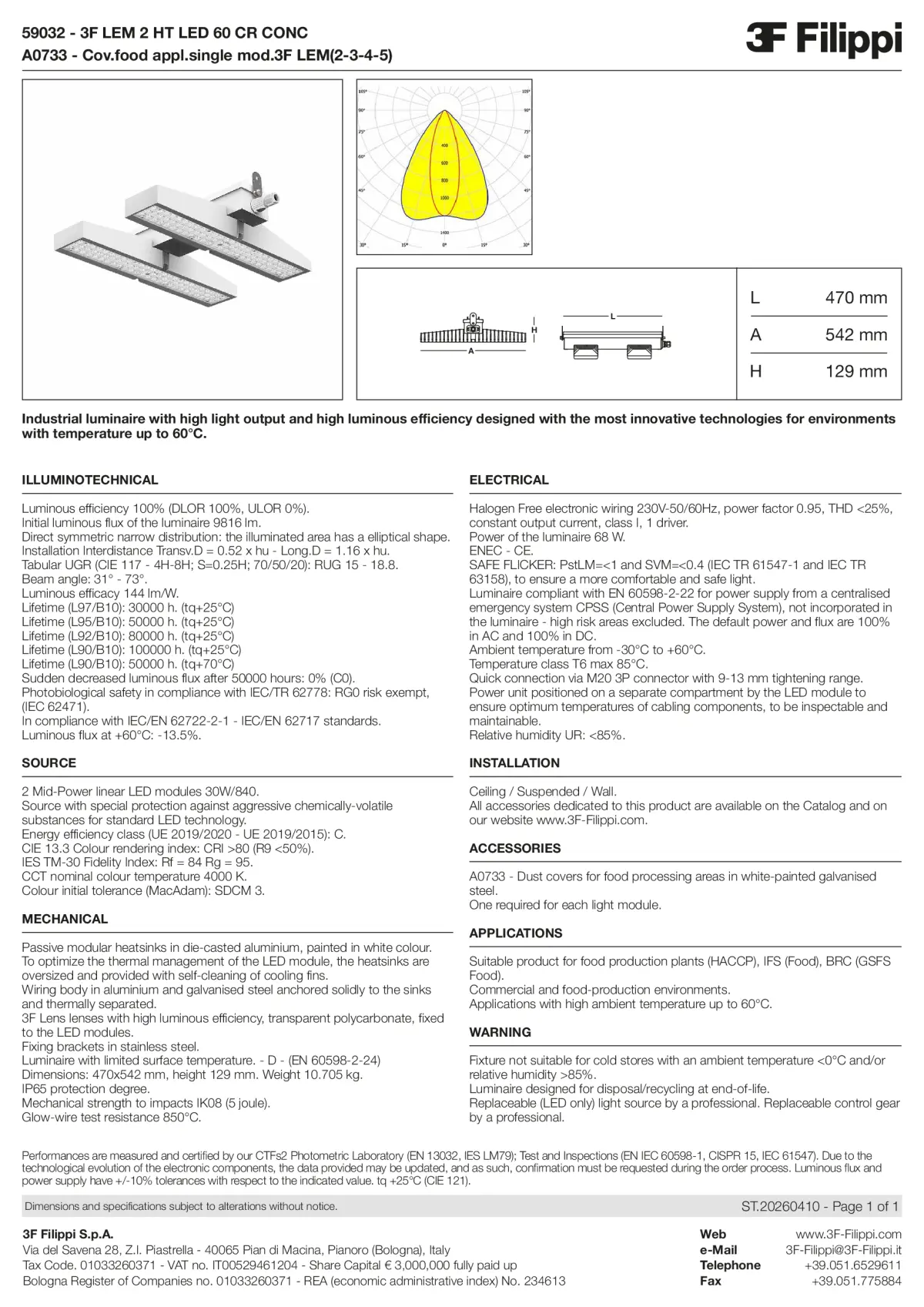 59032+A0733 - 3F LEM 2 HT LED 60 CR CONC + FOOD - Datasheet - en