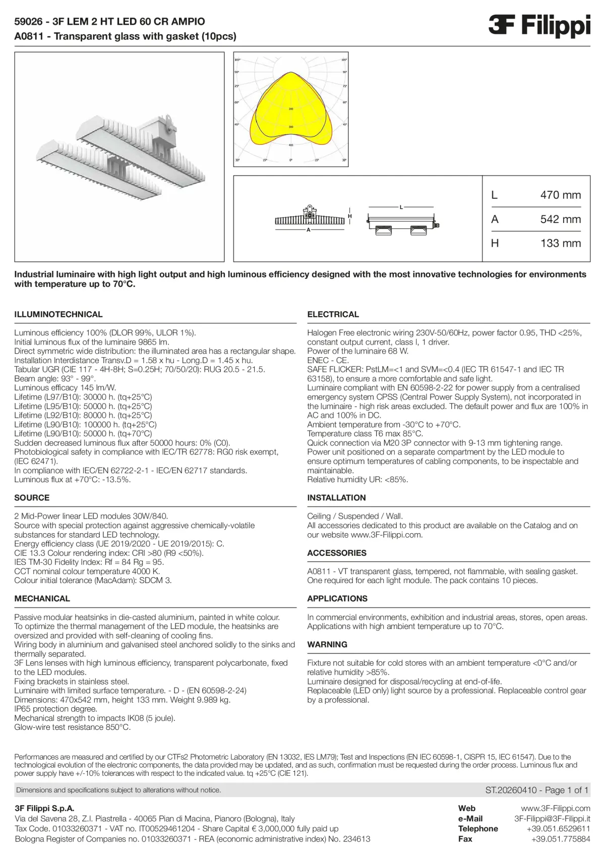 59026+A0811 - 3F LEM 2 HT LED 60 CR AMPIO + VT - Datasheet - en