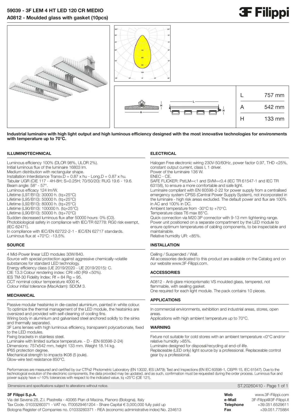 59039+A0812 - 3F LEM 4 HT LED 120 CR MEDIO + VS - Datasheet - en