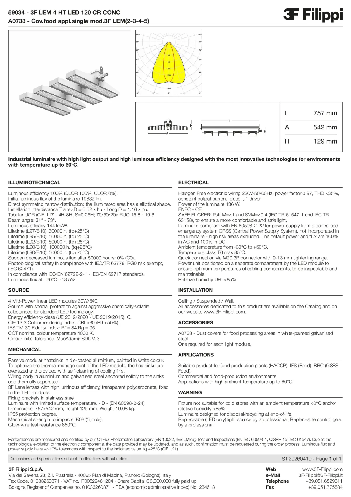59034+A0733 - 3F LEM 4 HT LED 120 CR CONC + FOOD - Datasheet - en