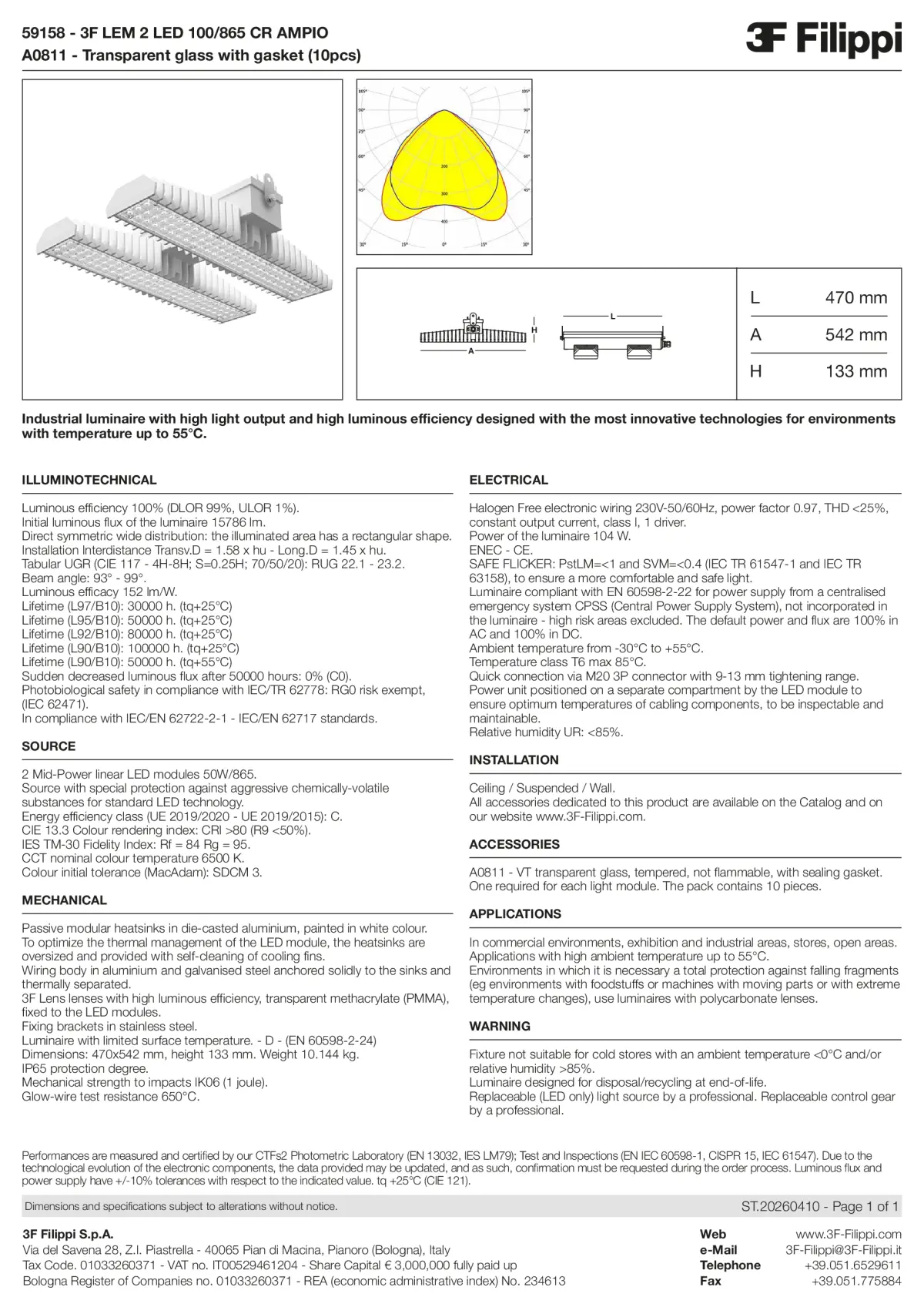 59158+A0811 - 3F LEM 2 LED 100-865 CR AMPIO + VT - Datasheet - en