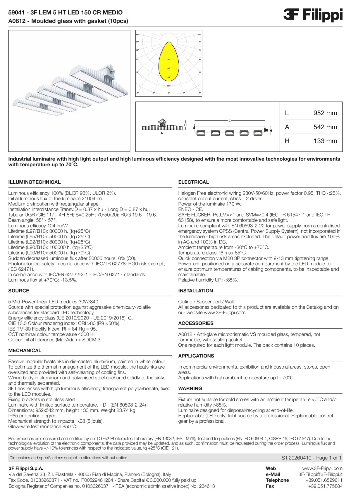 59041+A0812 - 3F LEM 5 HT LED 150 CR MEDIO + VS - Datasheet - en