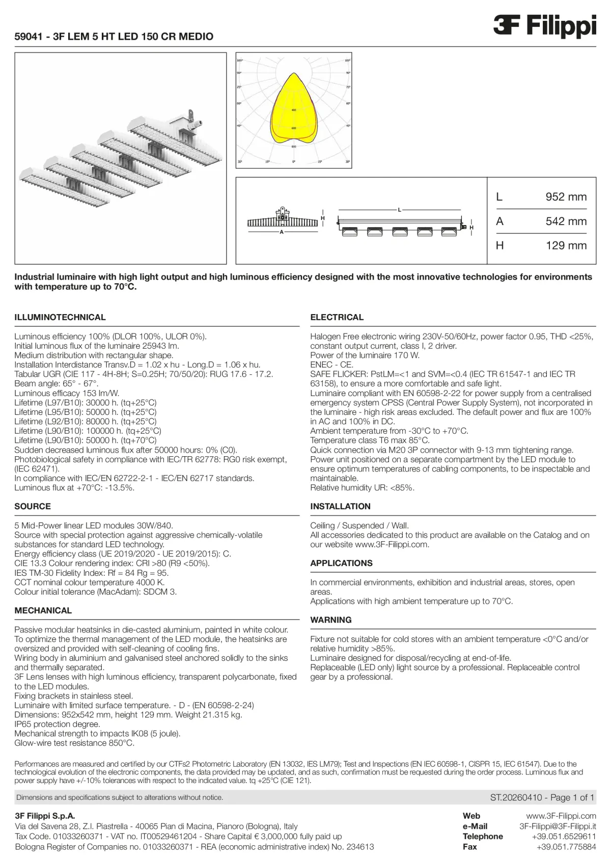 59041 - 3F LEM 5 HT LED 150 CR MEDIO - Datasheet - en