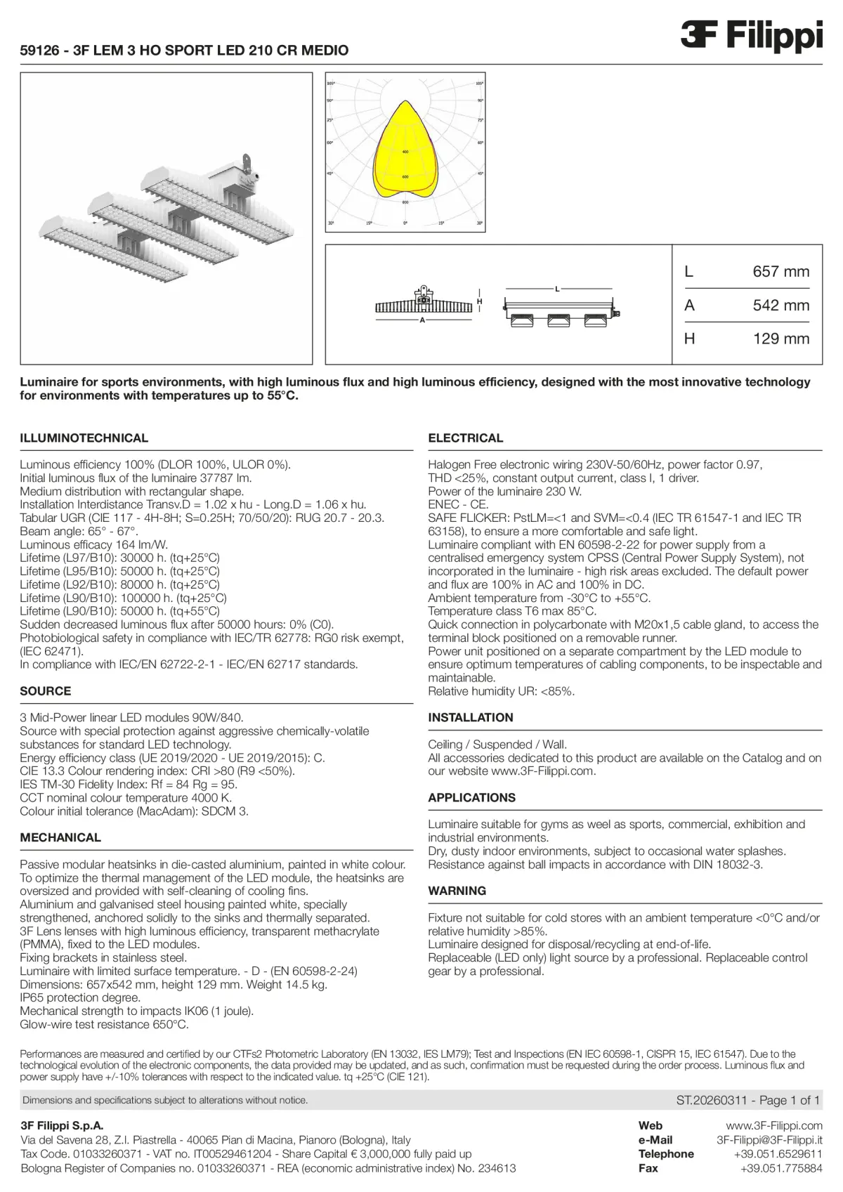 59126 - 3F LEM 3 HO SPORT LED 210 CR MEDIO - Datasheet - en