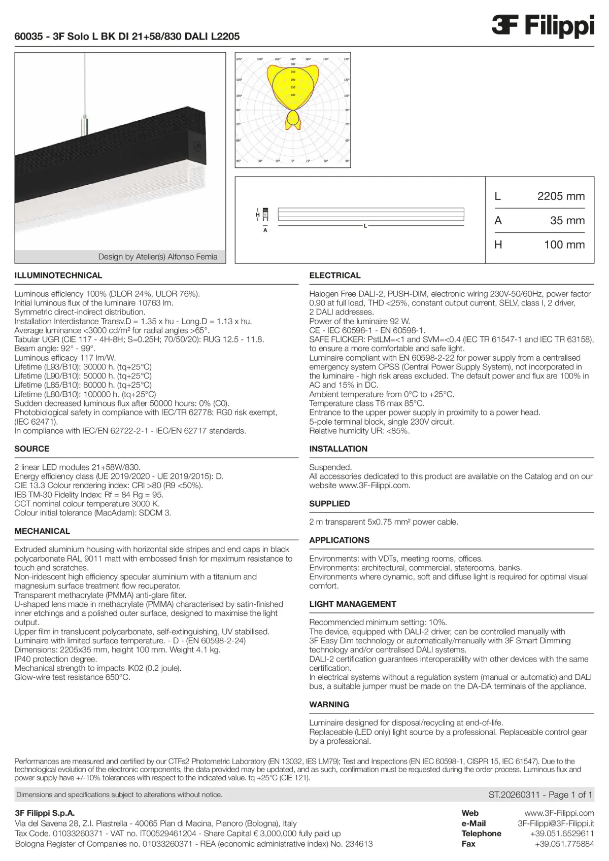 60035 - 3F Solo L BK DI 21+58-830 DALI L2205 - Datasheet - en