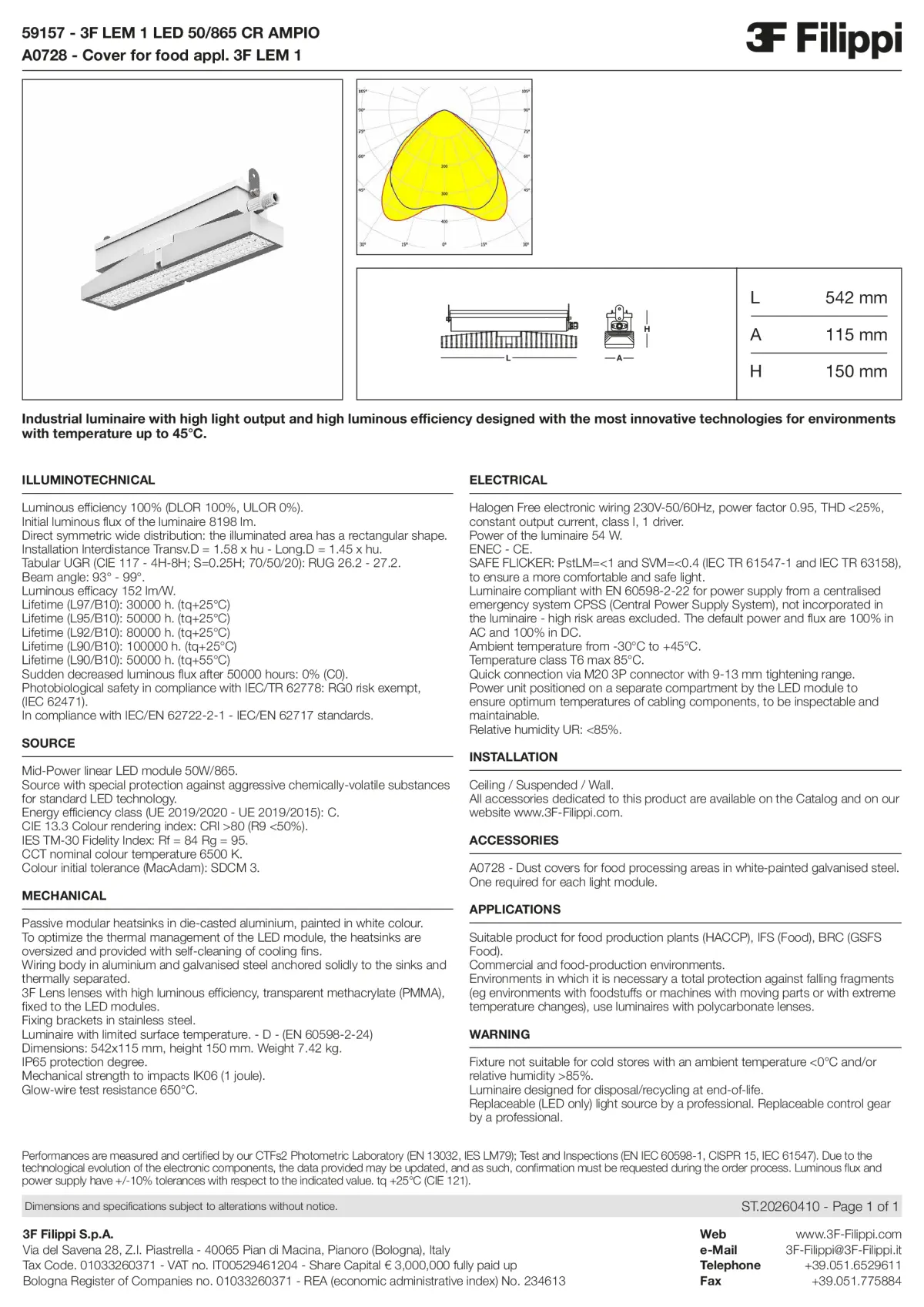 59157+A0728 - 3F LEM 1 LED 50-865 CR AMPIO + FOOD - Datasheet - en