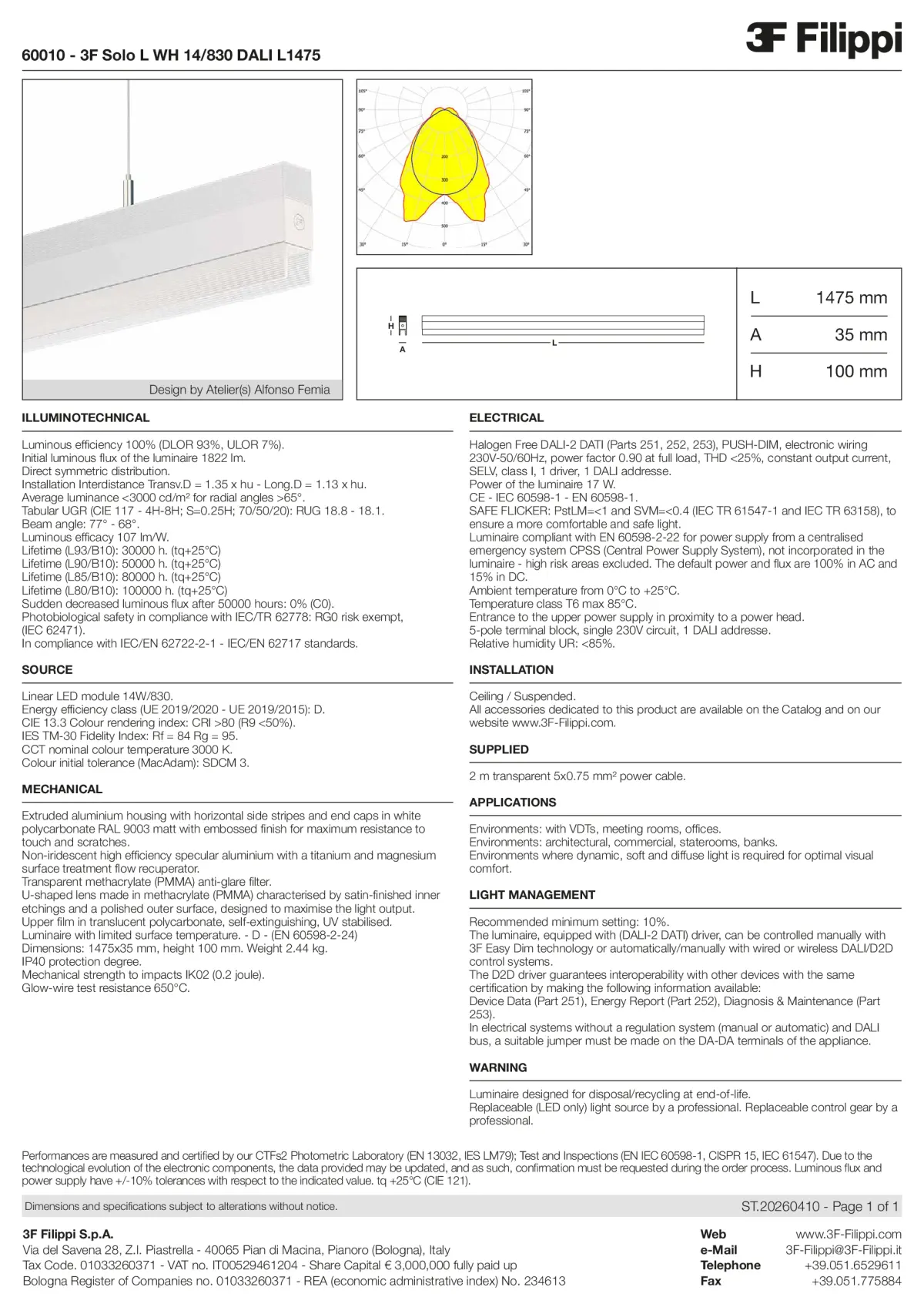 60010 - 3F Solo L WH 14-830 DALI L1475 - Datasheet - en
