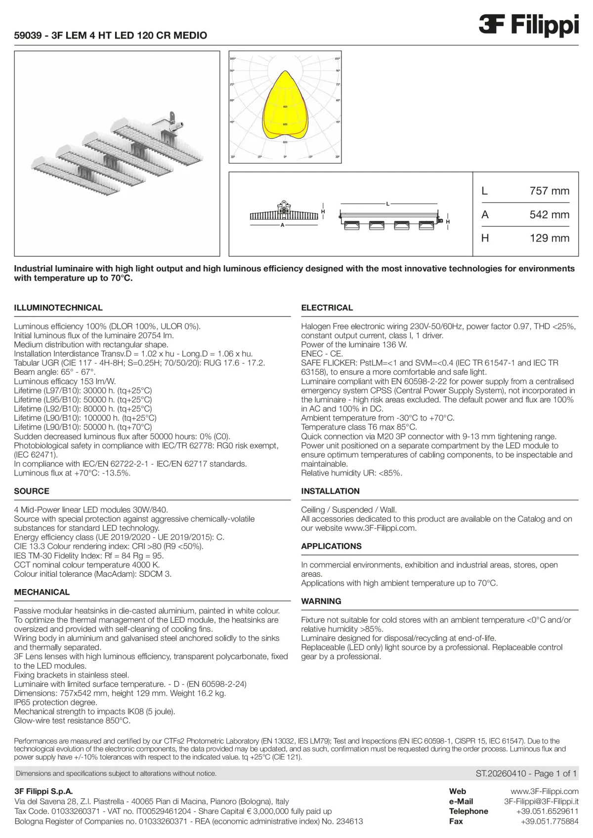 59039 - 3F LEM 4 HT LED 120 CR MEDIO - Datasheet - en
