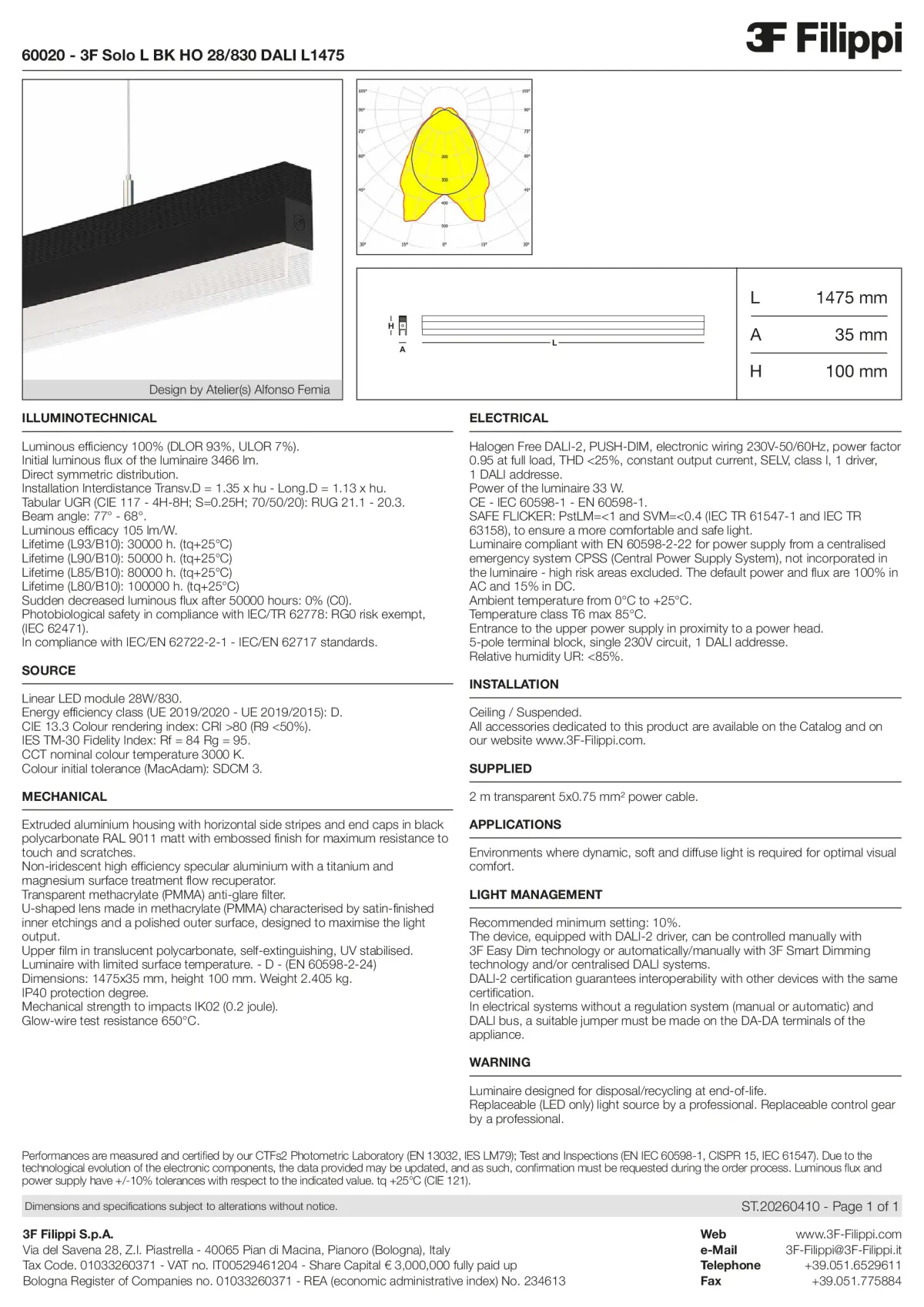 60020 - 3F Solo L BK HO 28-830 DALI L1475 - Datasheet - en