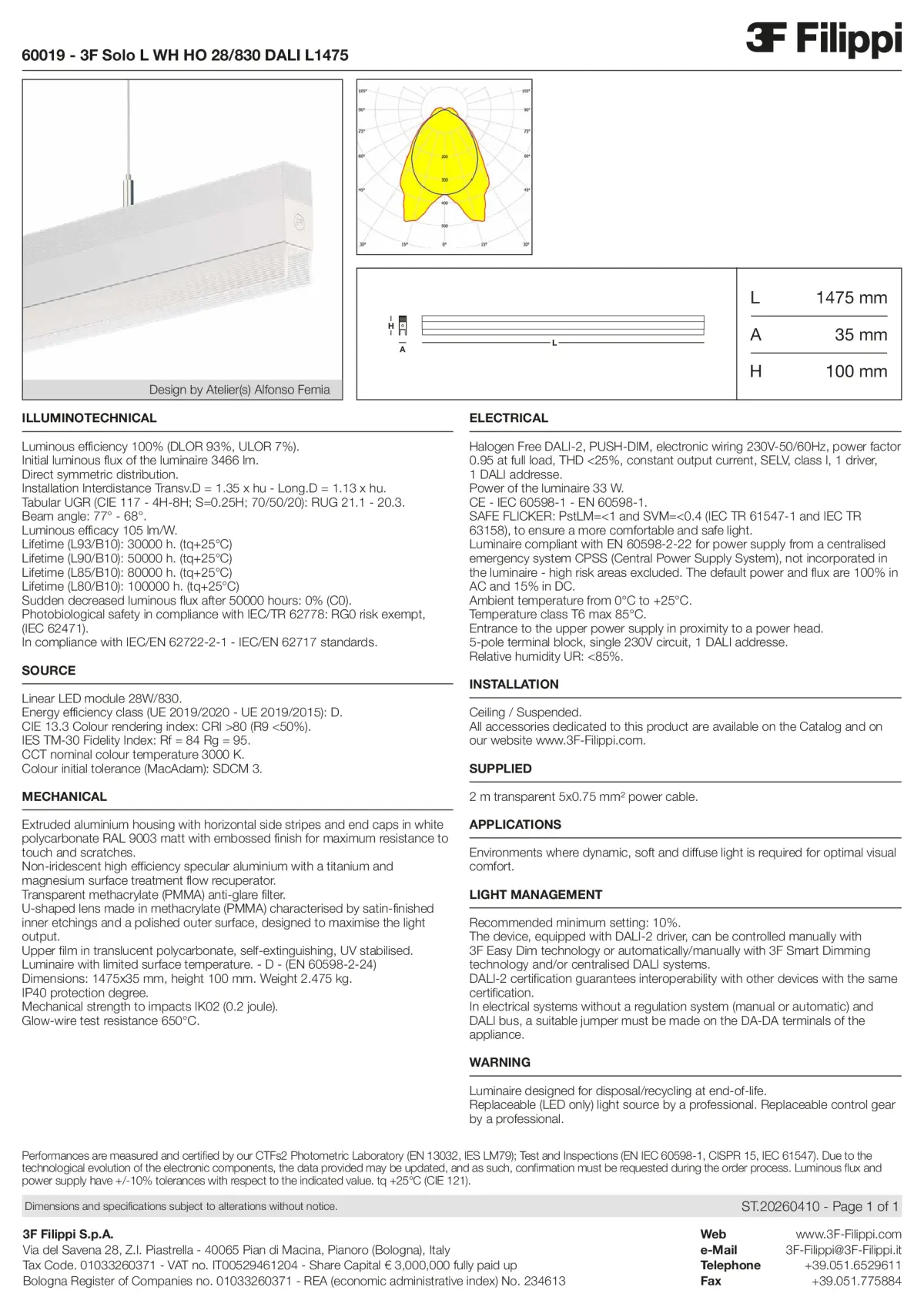 60019 - 3F Solo L WH HO 28-830 DALI L1475 - Datasheet - en