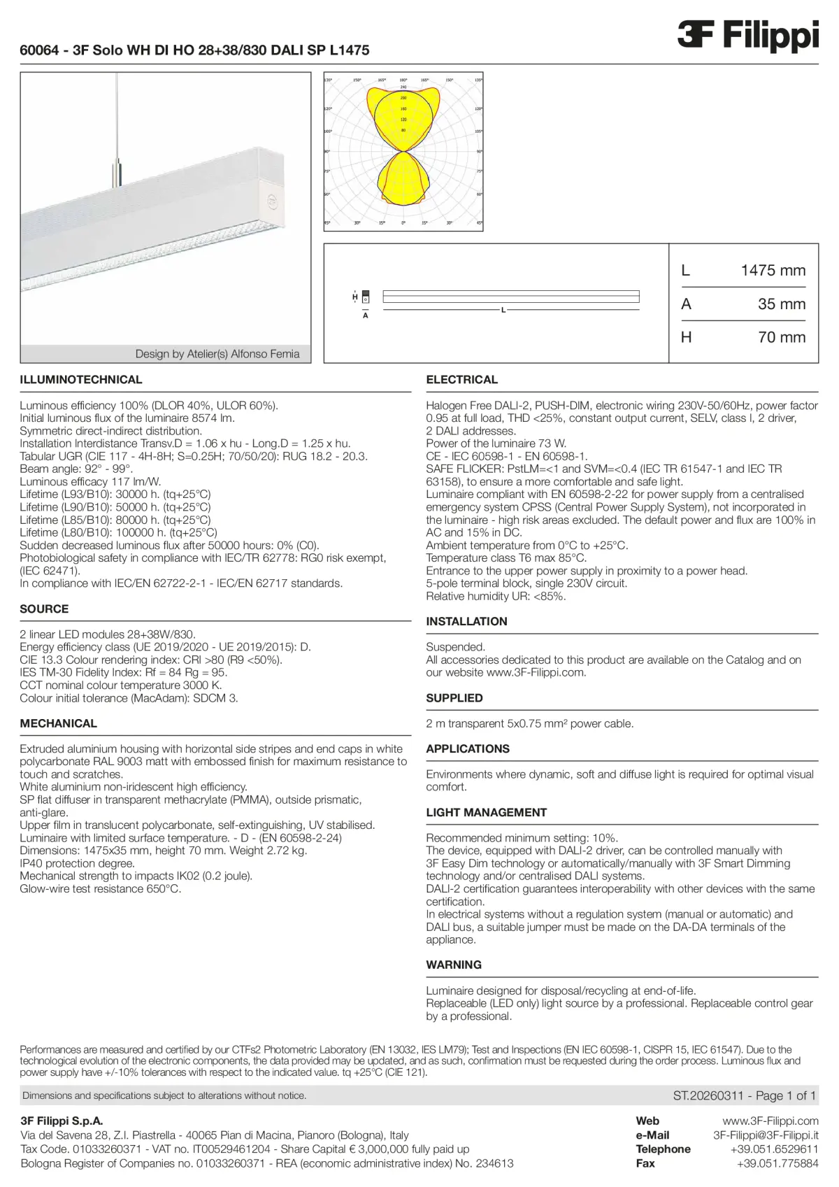 60064 - 3F Solo WH DI HO 28+38-830 DALI SP L1475 - Datasheet - en