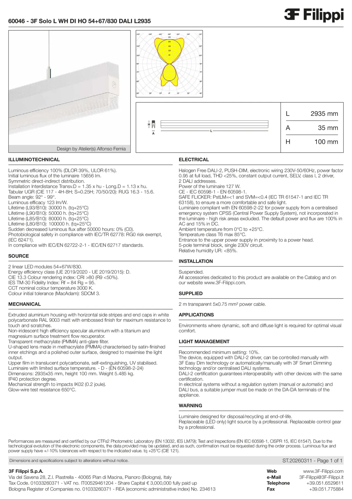 60046 - 3F Solo L WH DI HO 54+67-830 DALI L2935 - Datasheet - en