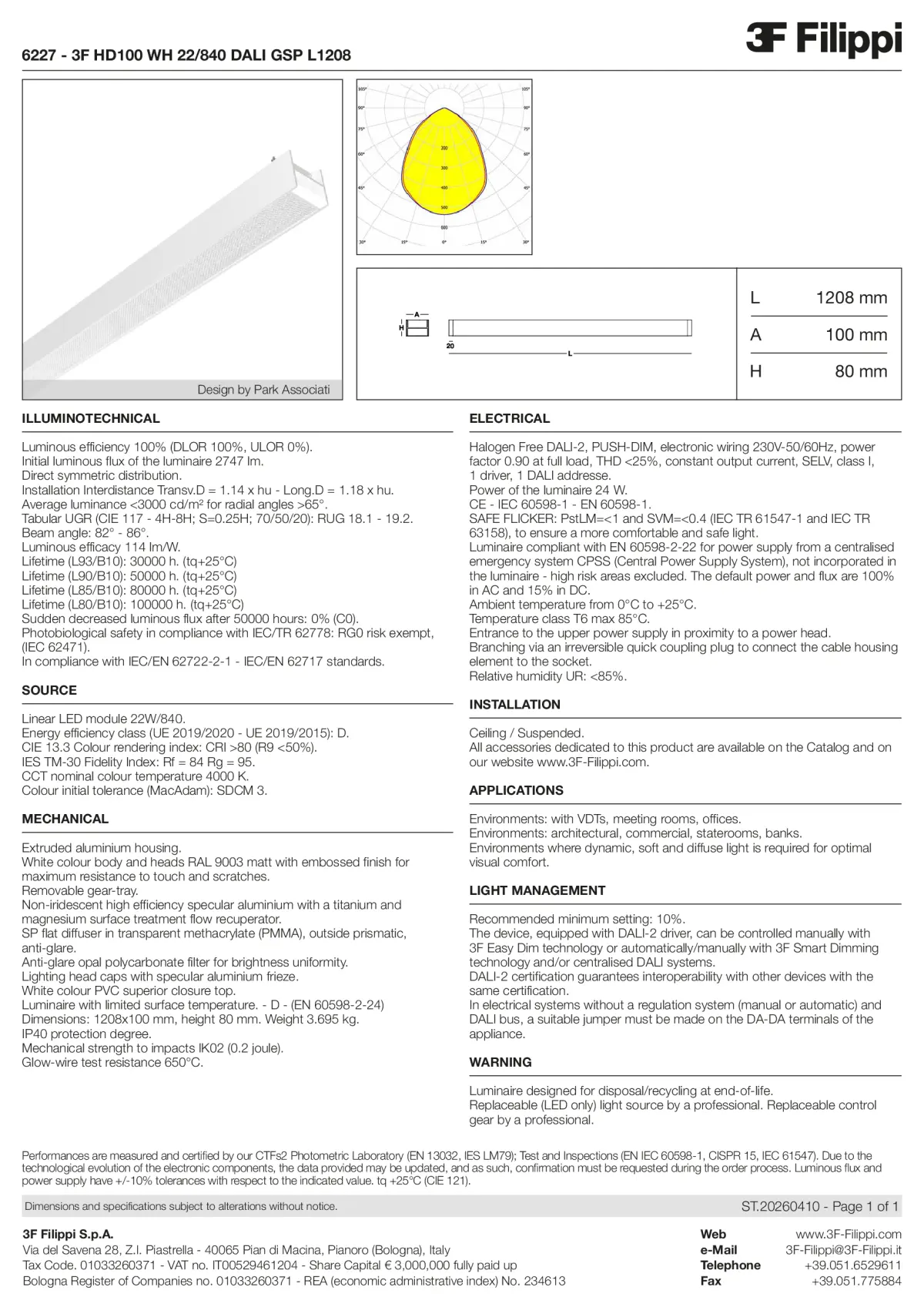 6227 - 3F HD100 WH 22-840 DALI GSP L1208 - Datasheet - en