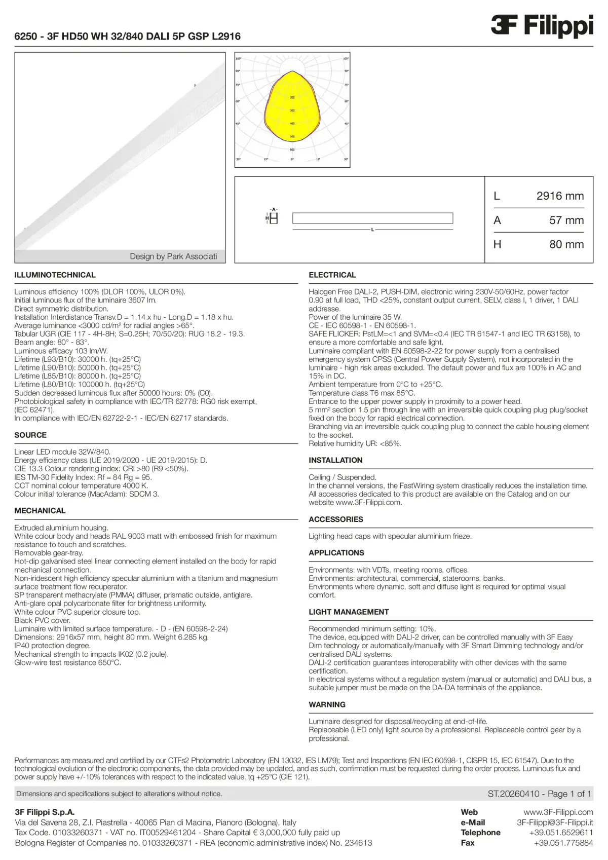 6250 - 3F HD50 WH 32-840 DALI 5P GSP L2916 - Datasheet - en
