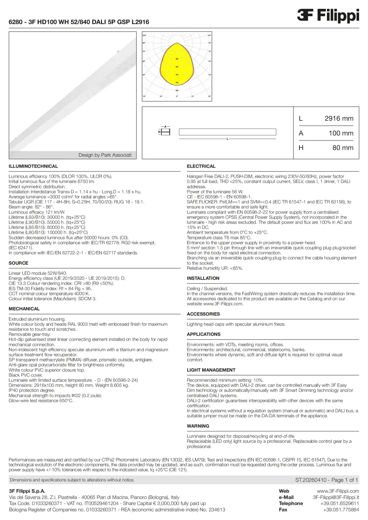 6280 - 3F HD100 WH 52-840 DALI 5P GSP L2916 - Datasheet - en