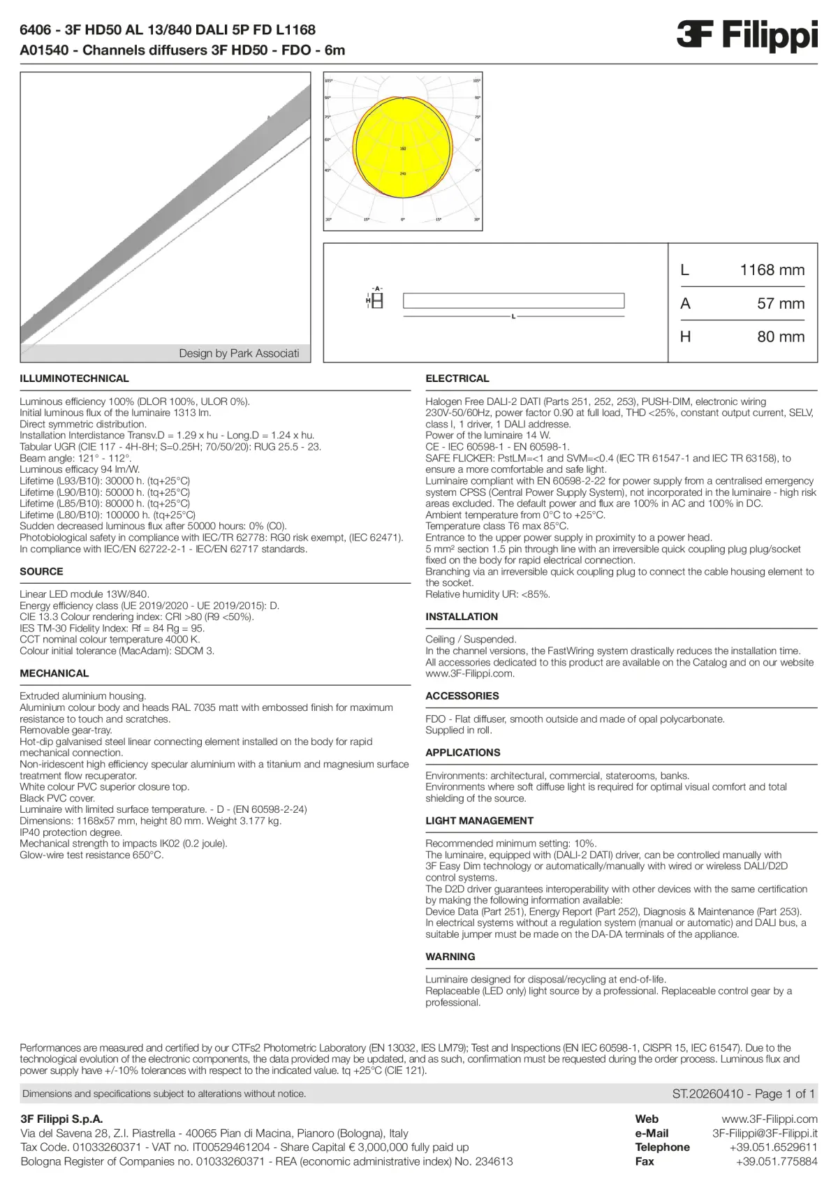 6406+A01540 - 3F HD50 AL 13-840 DALI 5P FD L1168 + FDO - Datasheet - en