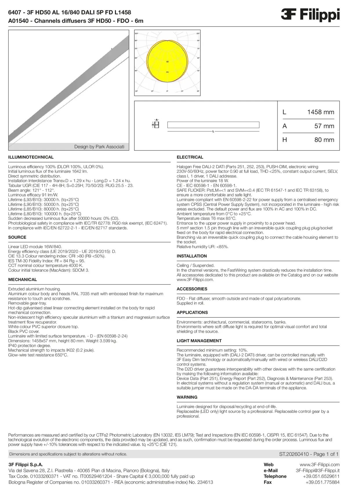 6407+A01540 - 3F HD50 AL 16-840 DALI 5P FD L1458 + FDO - Datasheet - en