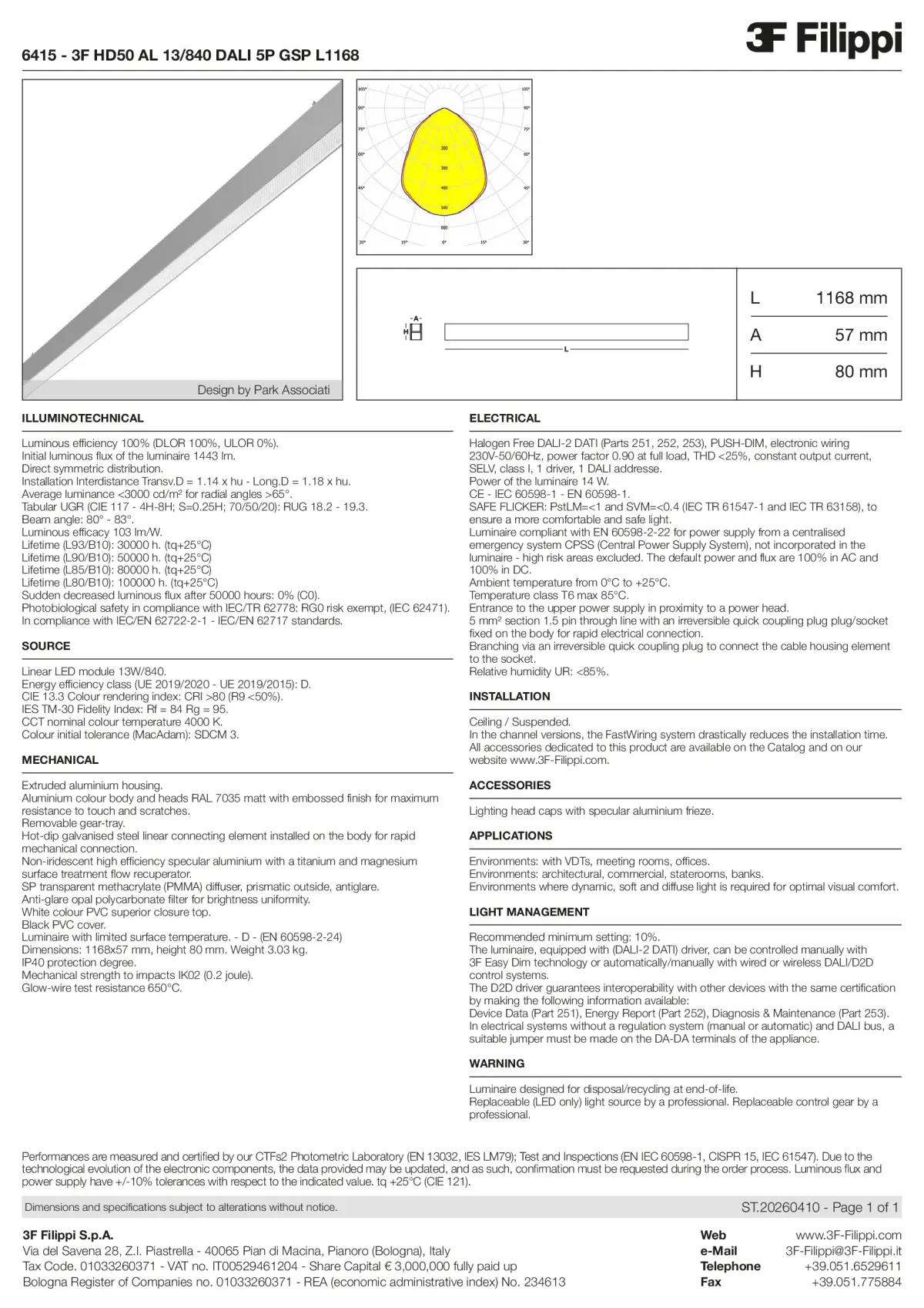 6415 - 3F HD50 AL 13-840 DALI 5P GSP L1168 - Datasheet - en