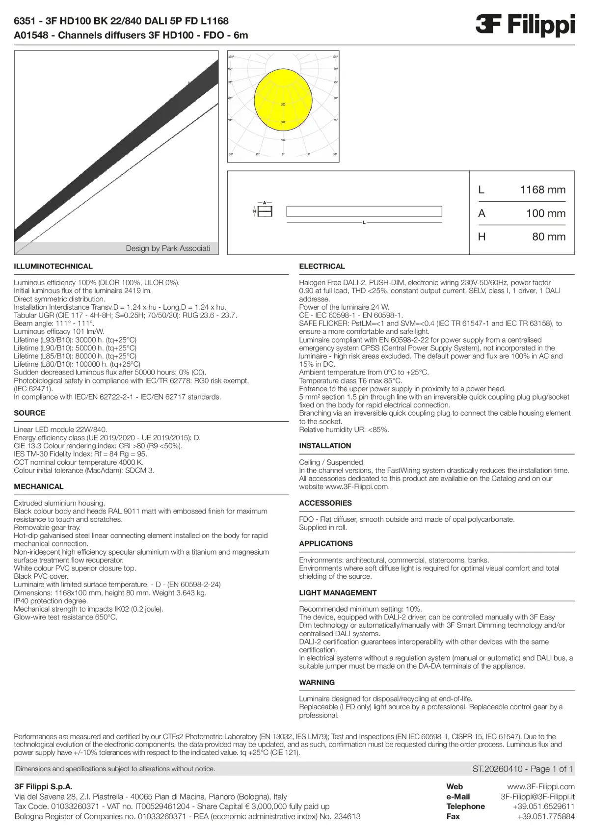 6351+A01548 - 3F HD100 BK 22-840 DALI 5P FD L1168 + FDO - Datasheet - en