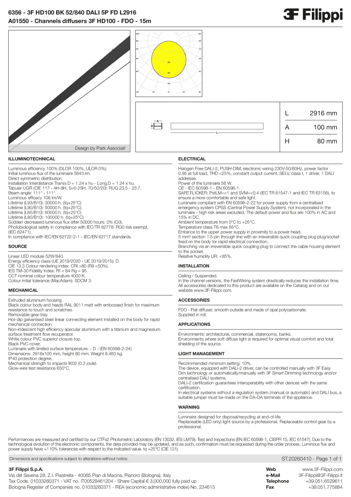 6356+A01550 - 3F HD100 BK 52-840 DALI 5P FD L2916 + FDO - Datasheet - en