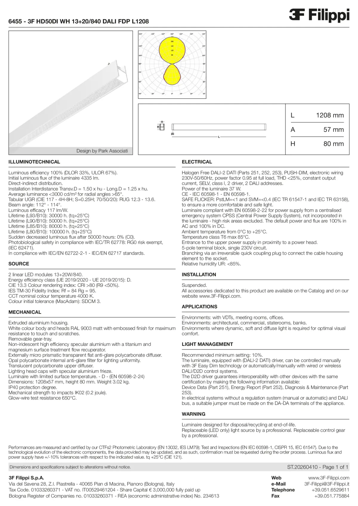 6455 - 3F HD50DI WH 13+20-840 DALI FDP L1208 - Datasheet - en