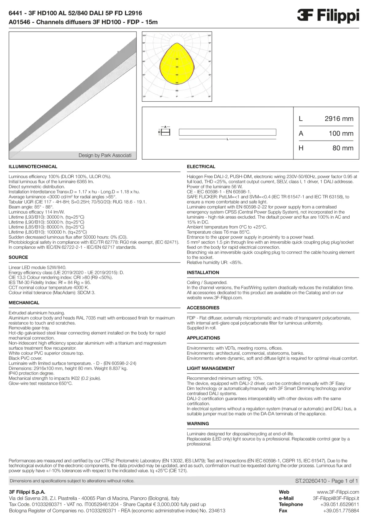 6441+A01546 - 3F HD100 AL 52-840 DALI 5P FD L2916 + FDP - Datasheet - en