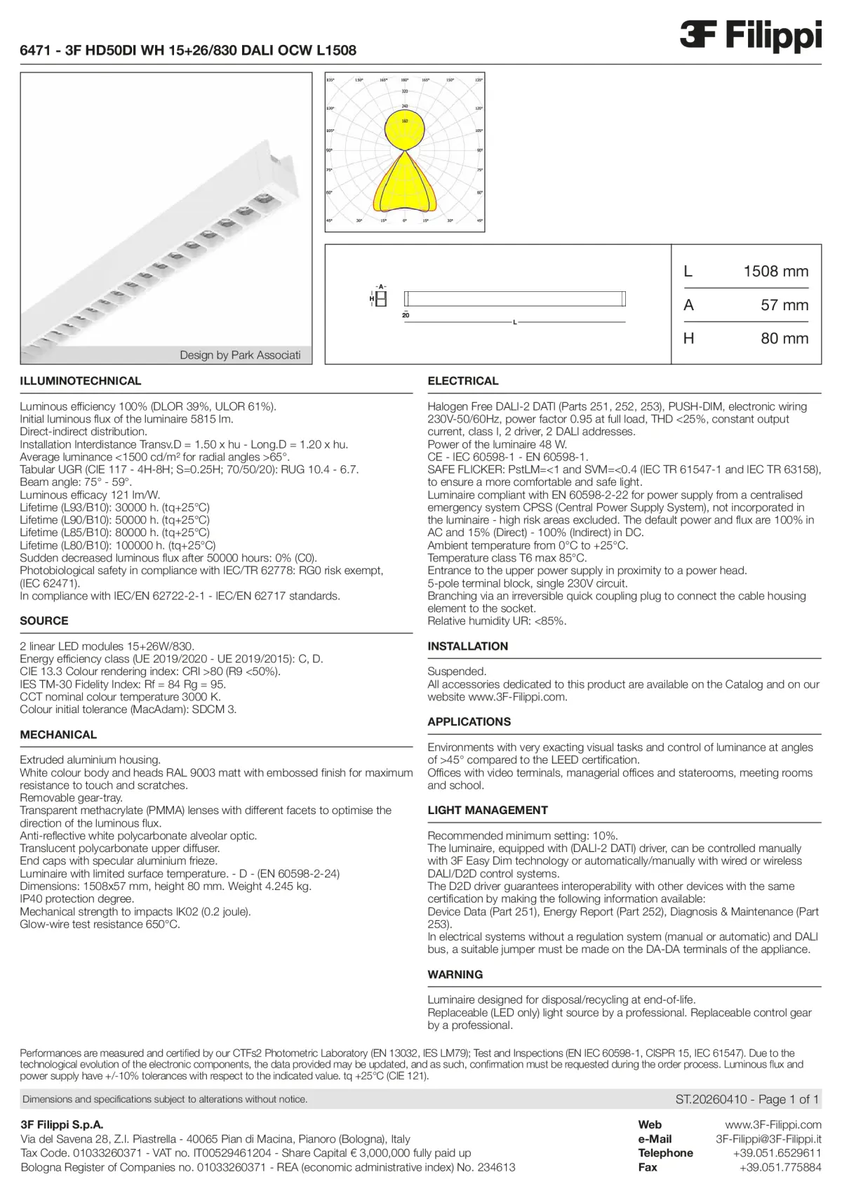 6471 - 3F HD50DI WH 15+26-830 DALI OCW L1508 - Datasheet - en
