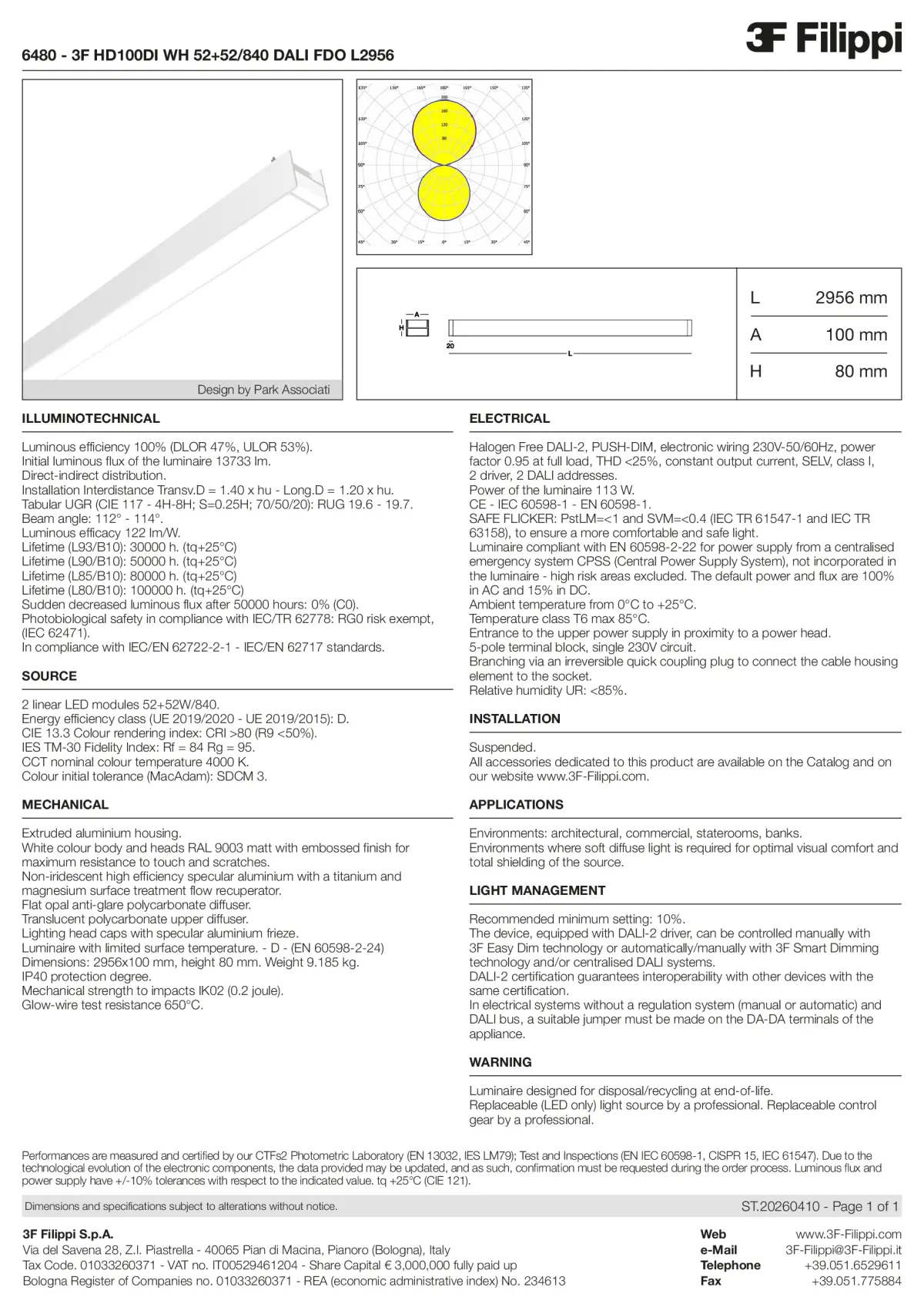 6480 - 3F HD100DI WH 52+52-840 DALI FDO L2956 - Datasheet - en
