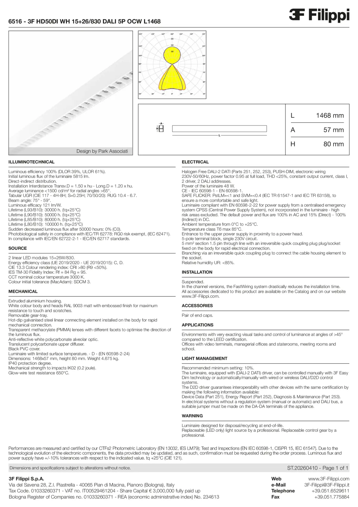 6516 - 3F HD50DI WH 15+26-830 DALI 5P OCW L1468 - Datasheet - en