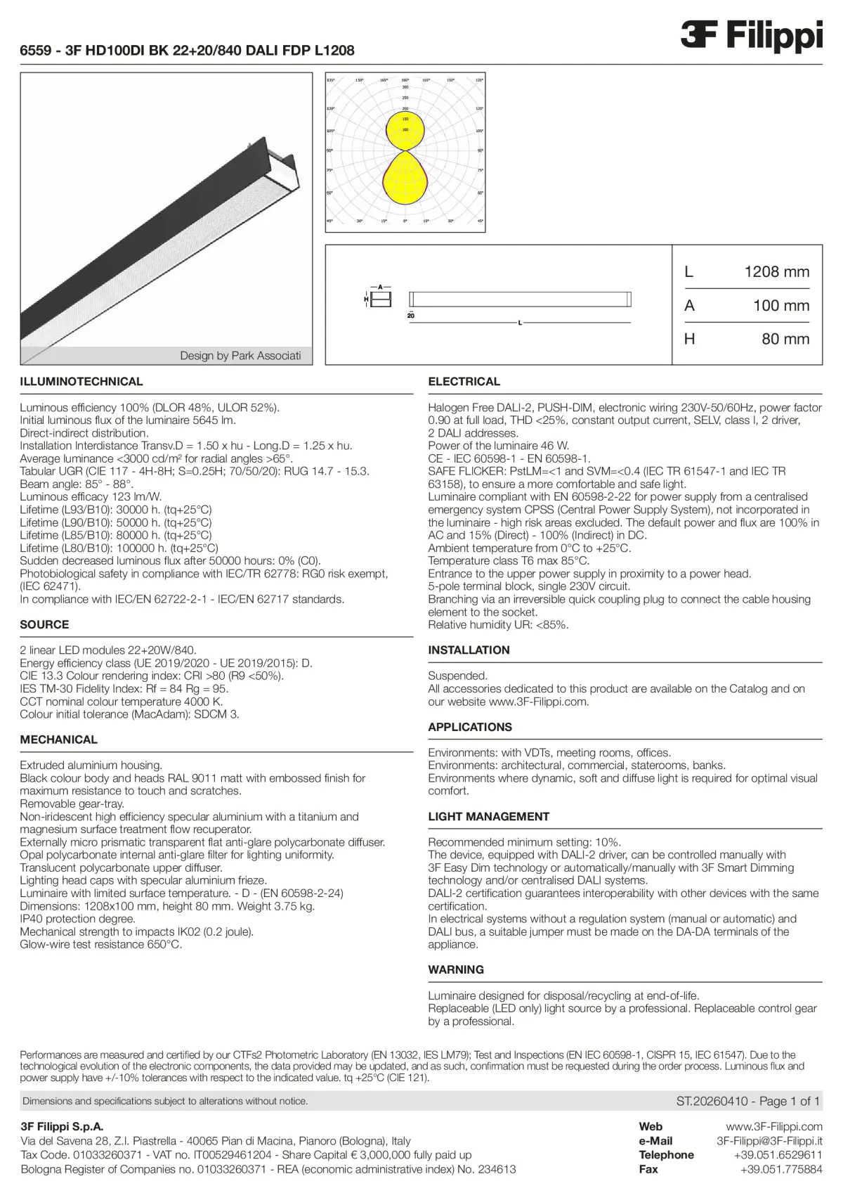 6559 - 3F HD100DI BK 22+20-840 DALI FDP L1208 - Datasheet - en