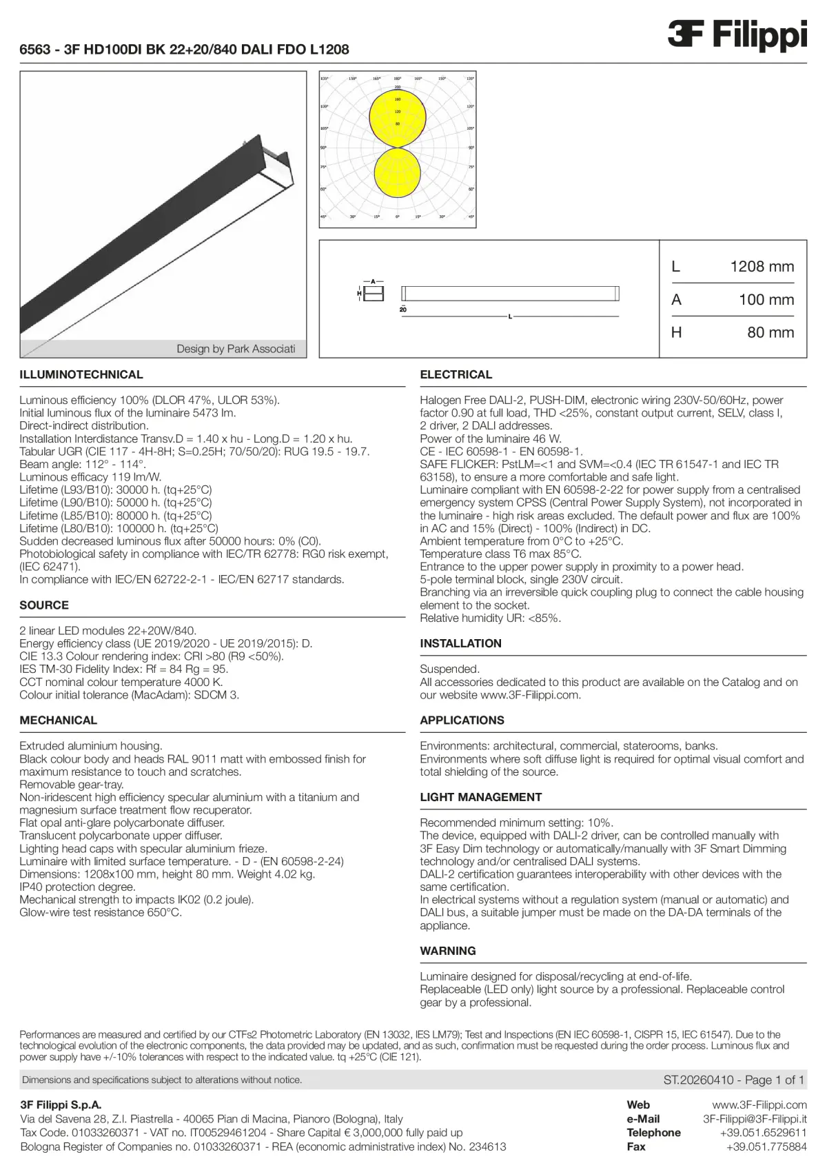 6563 - 3F HD100DI BK 22+20-840 DALI FDO L1208 - Datasheet - en