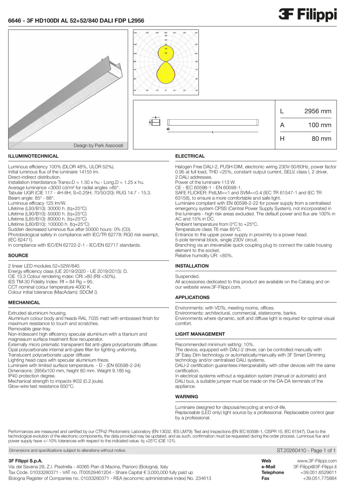 6646 - 3F HD100DI AL 52+52-840 DALI FDP L2956 - Datasheet - en