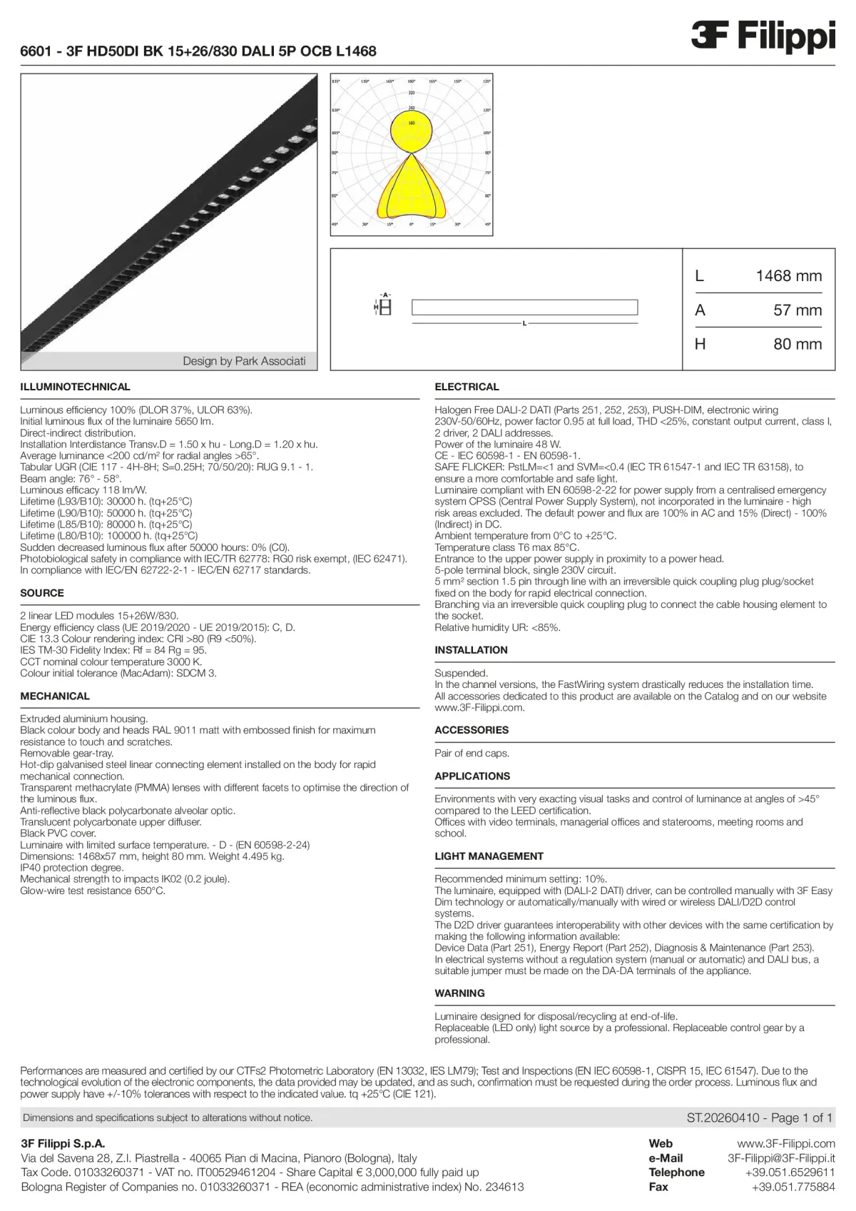 6601 - 3F HD50DI BK 15+26-830 DALI 5P OCB L1468 - Datasheet - en
