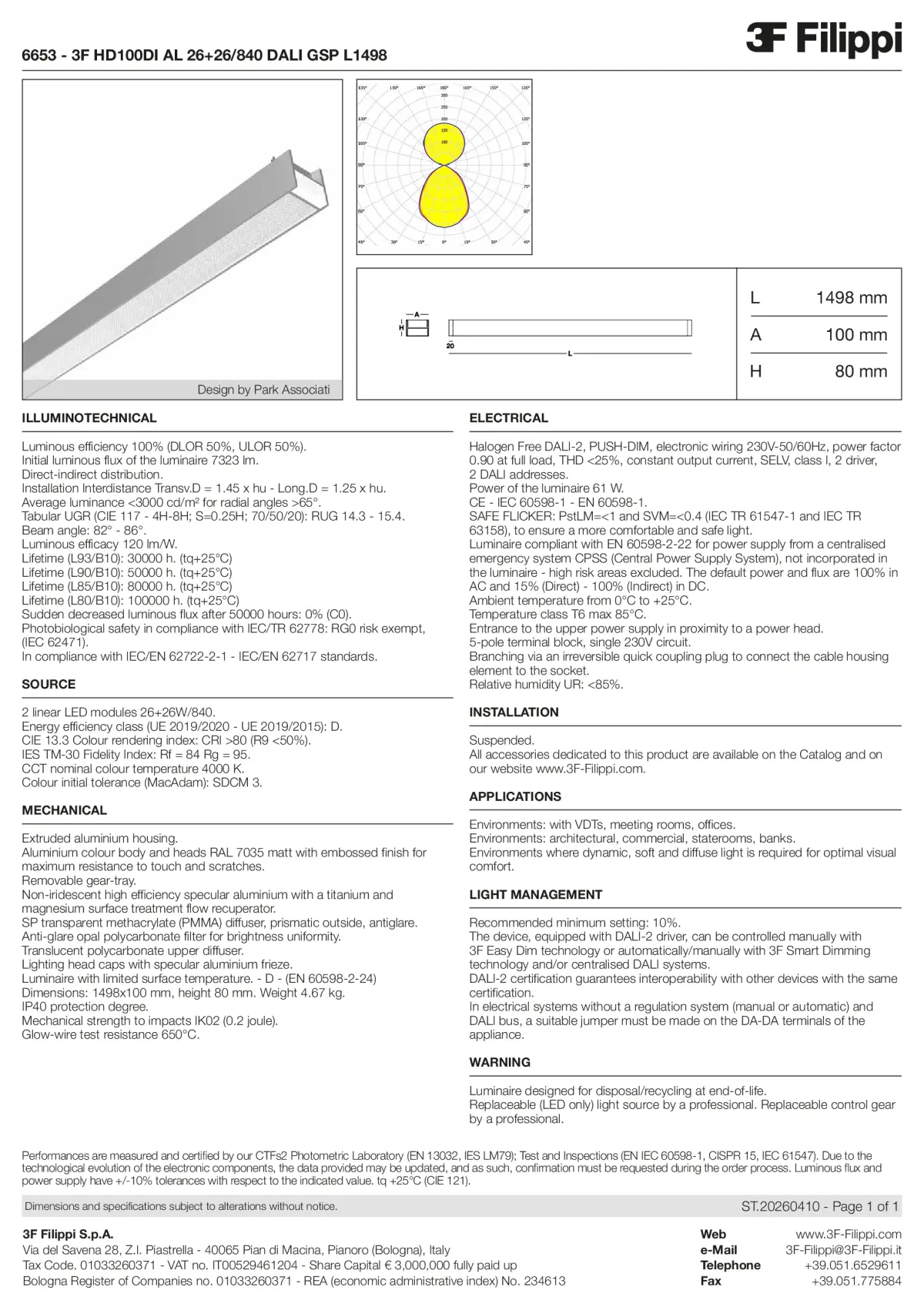6653 - 3F HD100DI AL 26+26-840 DALI GSP L1498 - Datasheet - en