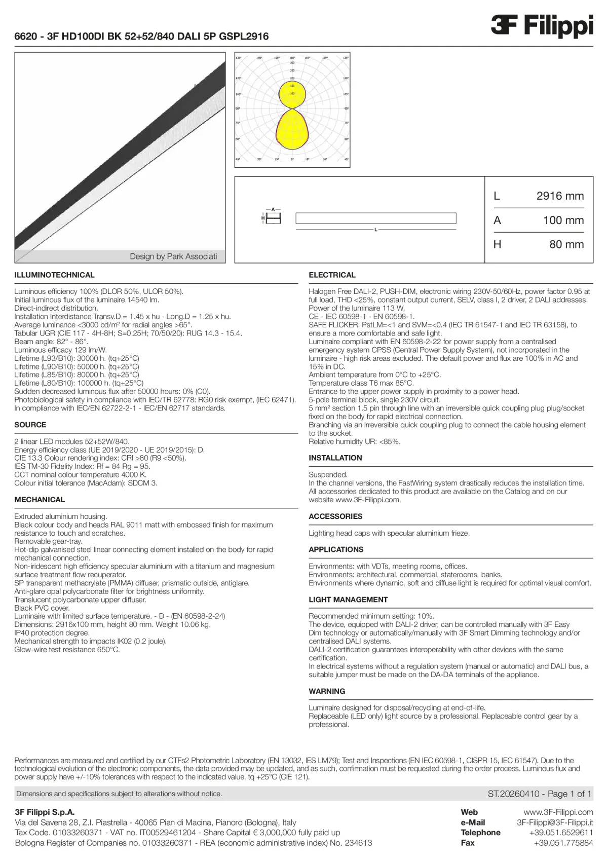 6620 - 3F HD100DI BK 52+52-840 DALI 5P GSPL2916 - Datasheet - en
