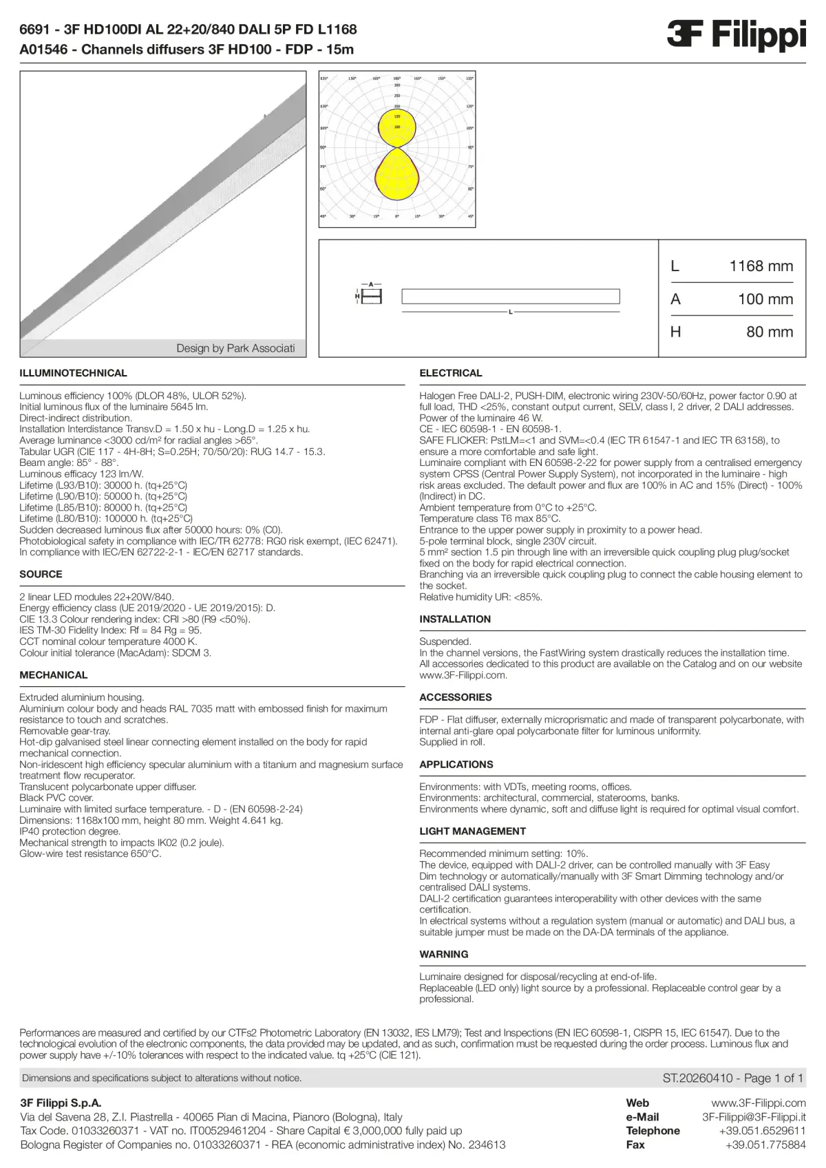6691+A01546 - 3F HD100DI AL 22+20-840 DALI 5P FD L1168 + FDP - Datasheet - en