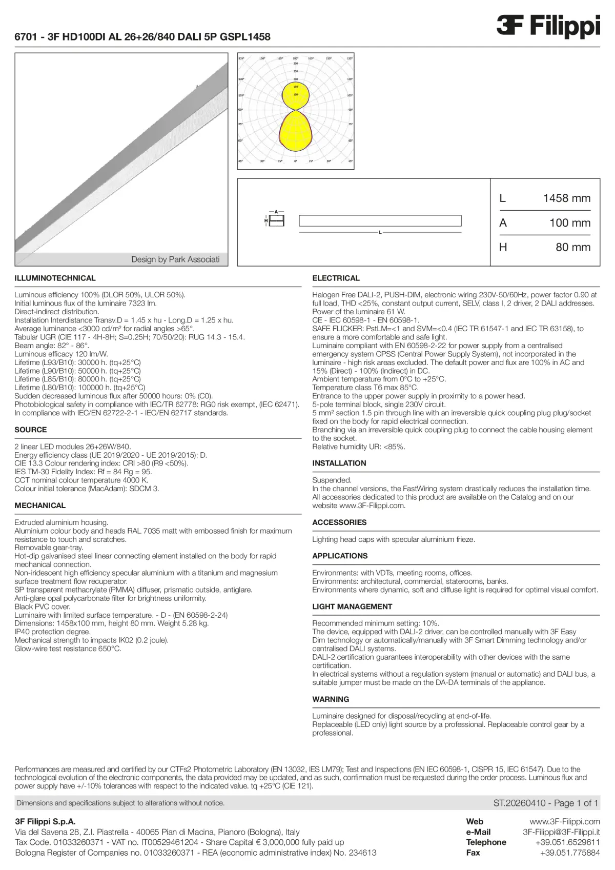 6701 - 3F HD100DI AL 26+26-840 DALI 5P GSPL1458 - Datasheet - en