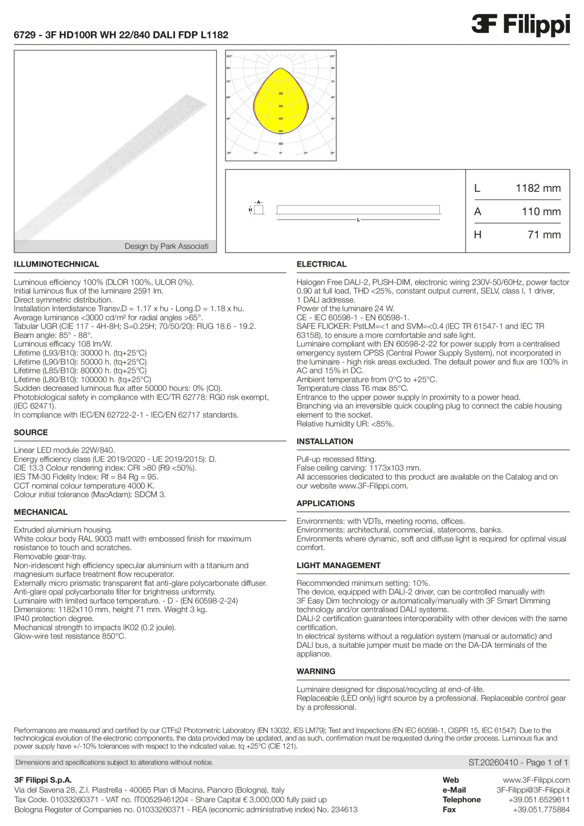 6729 - 3F HD100R WH 22-840 DALI FDP L1182 - Datasheet - en