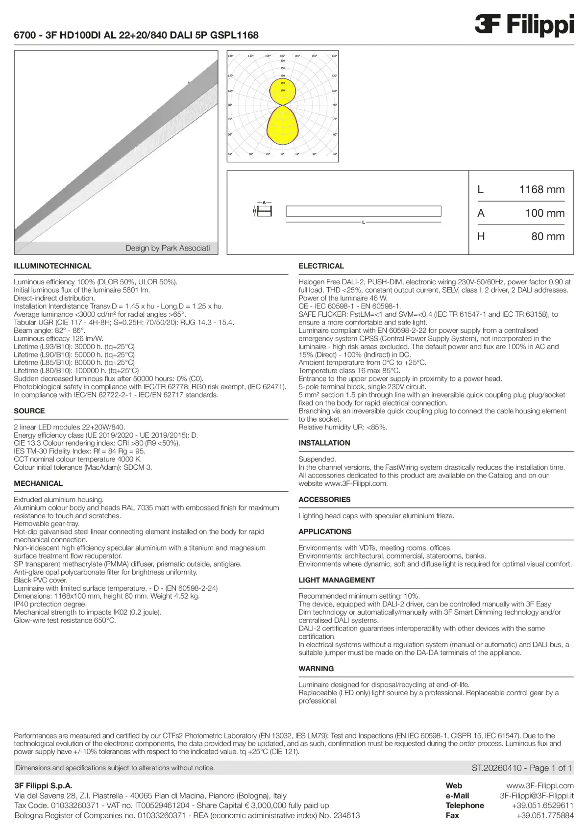 6700 - 3F HD100DI AL 22+20-840 DALI 5P GSPL1168 - Datasheet - en
