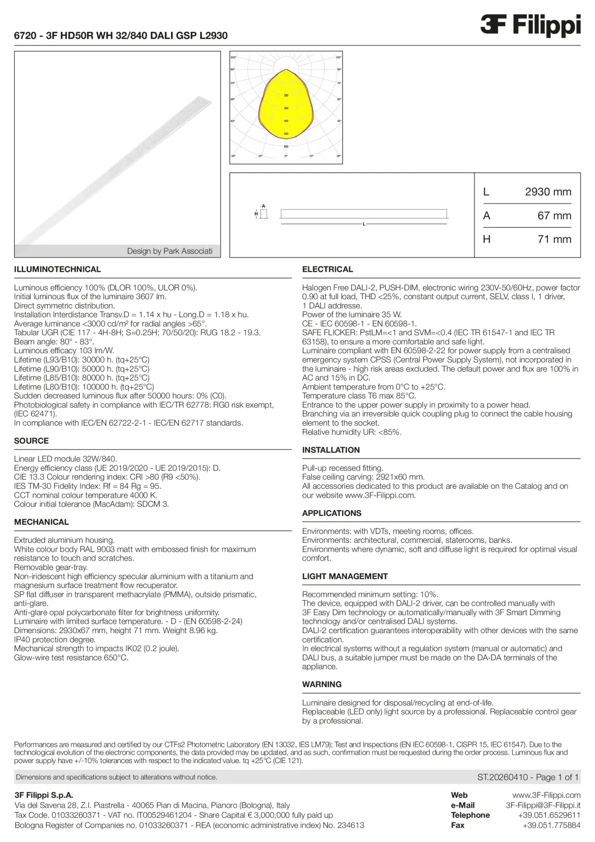 6720 - 3F HD50R WH 32-840 DALI GSP L2930 - Datasheet - en