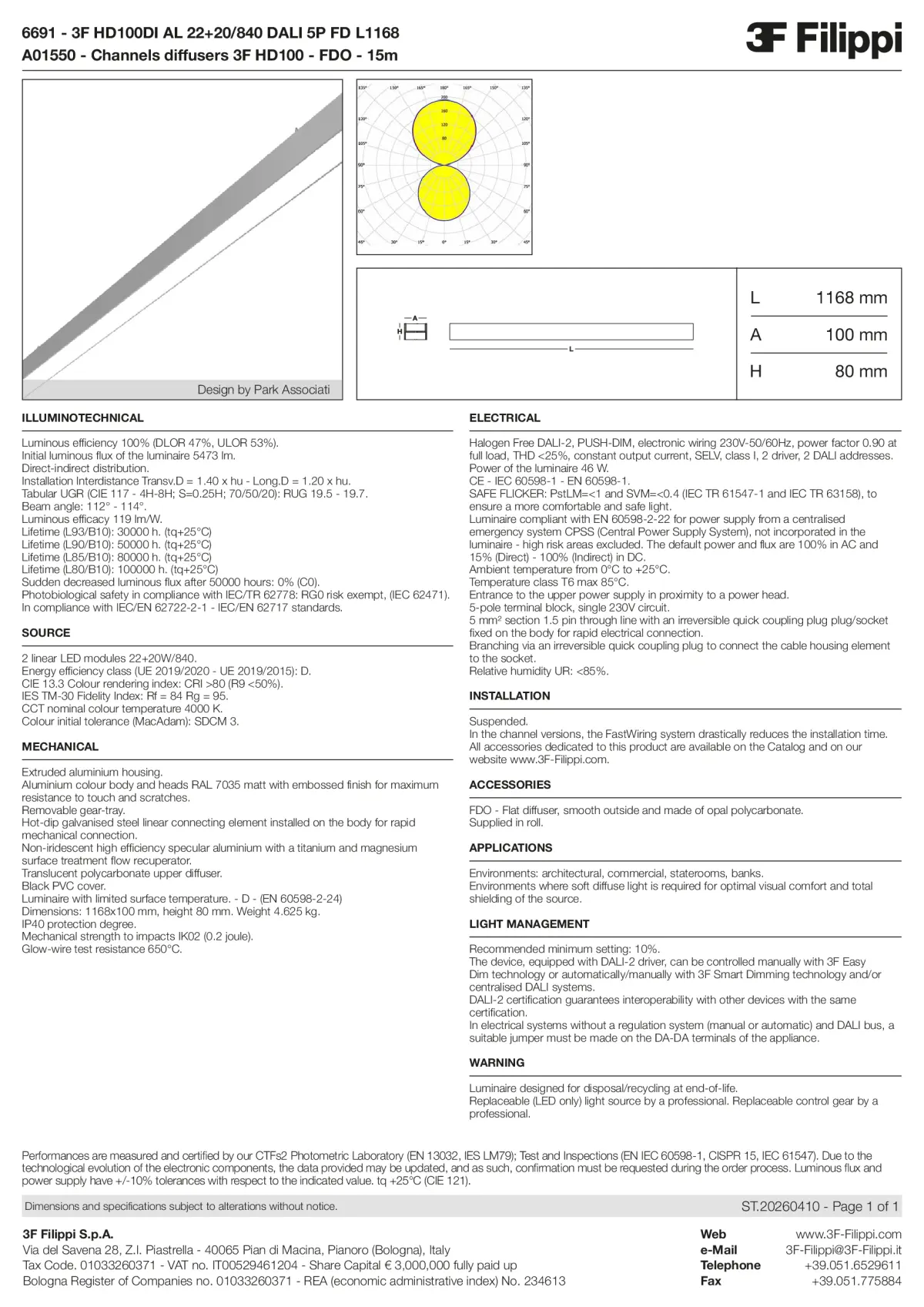 6691+A01550 - 3F HD100DI AL 22+20-840 DALI 5P FD L1168 + FDO - Datasheet - en